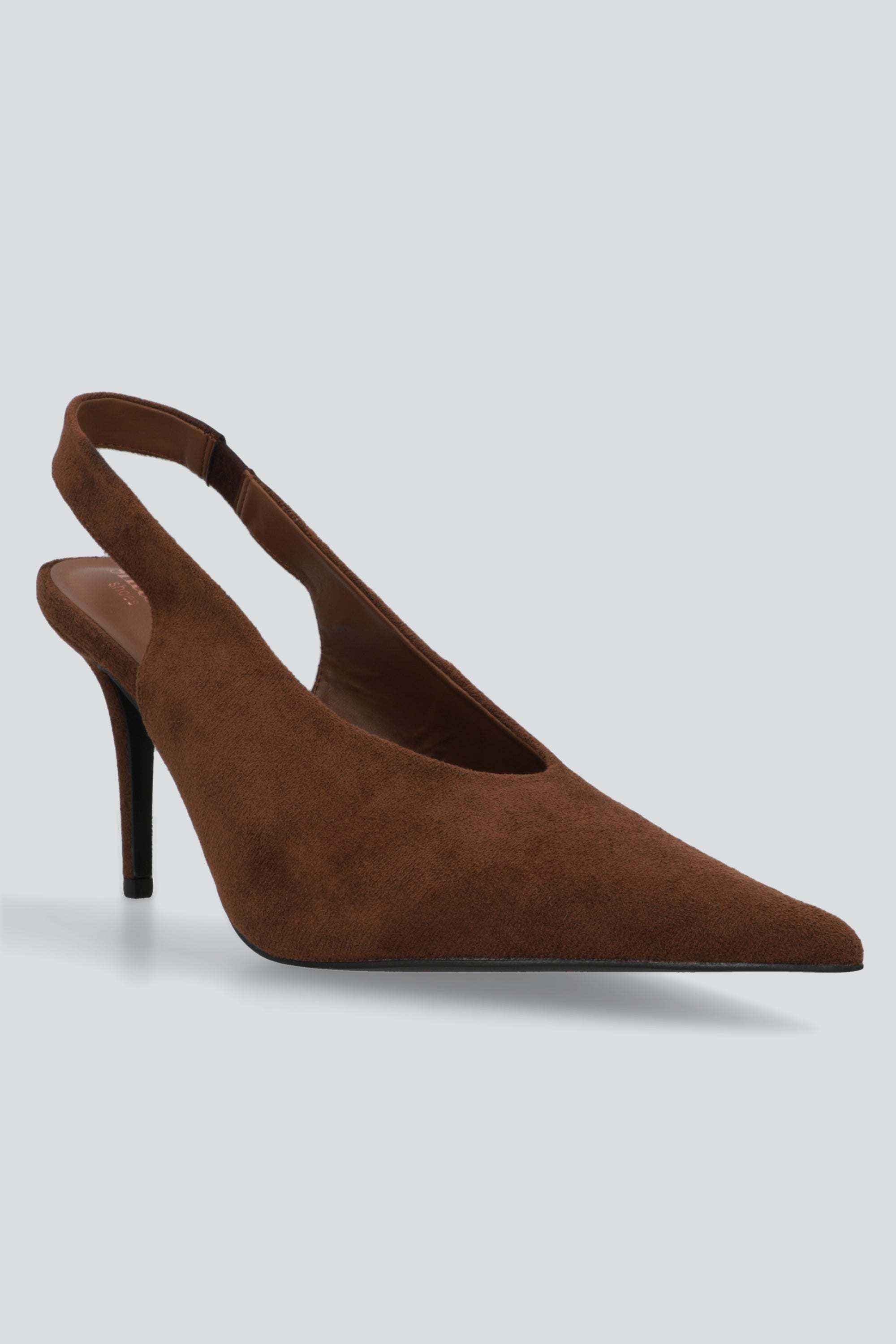 Tacon puntal slingback cerrado gamuza CAFE