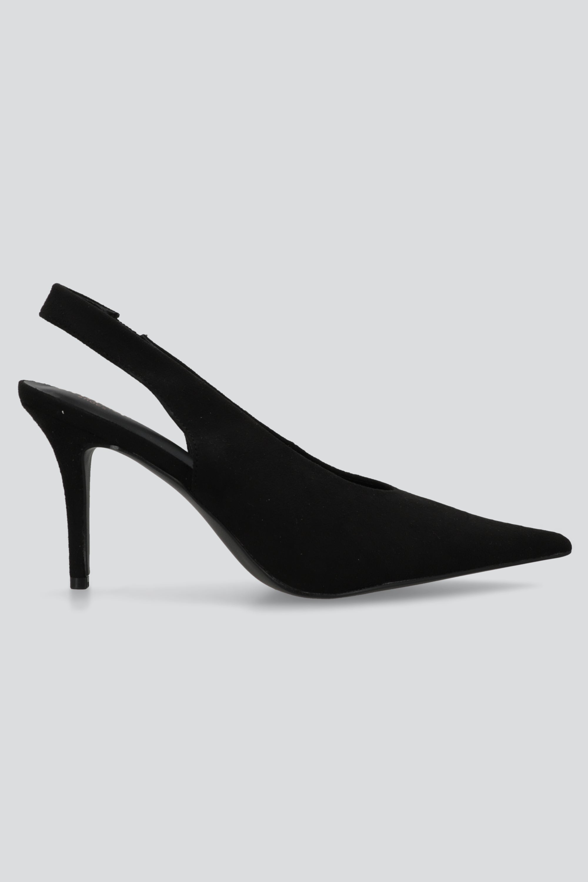 Tacon puntal slingback cerrado gamuza NEGRO