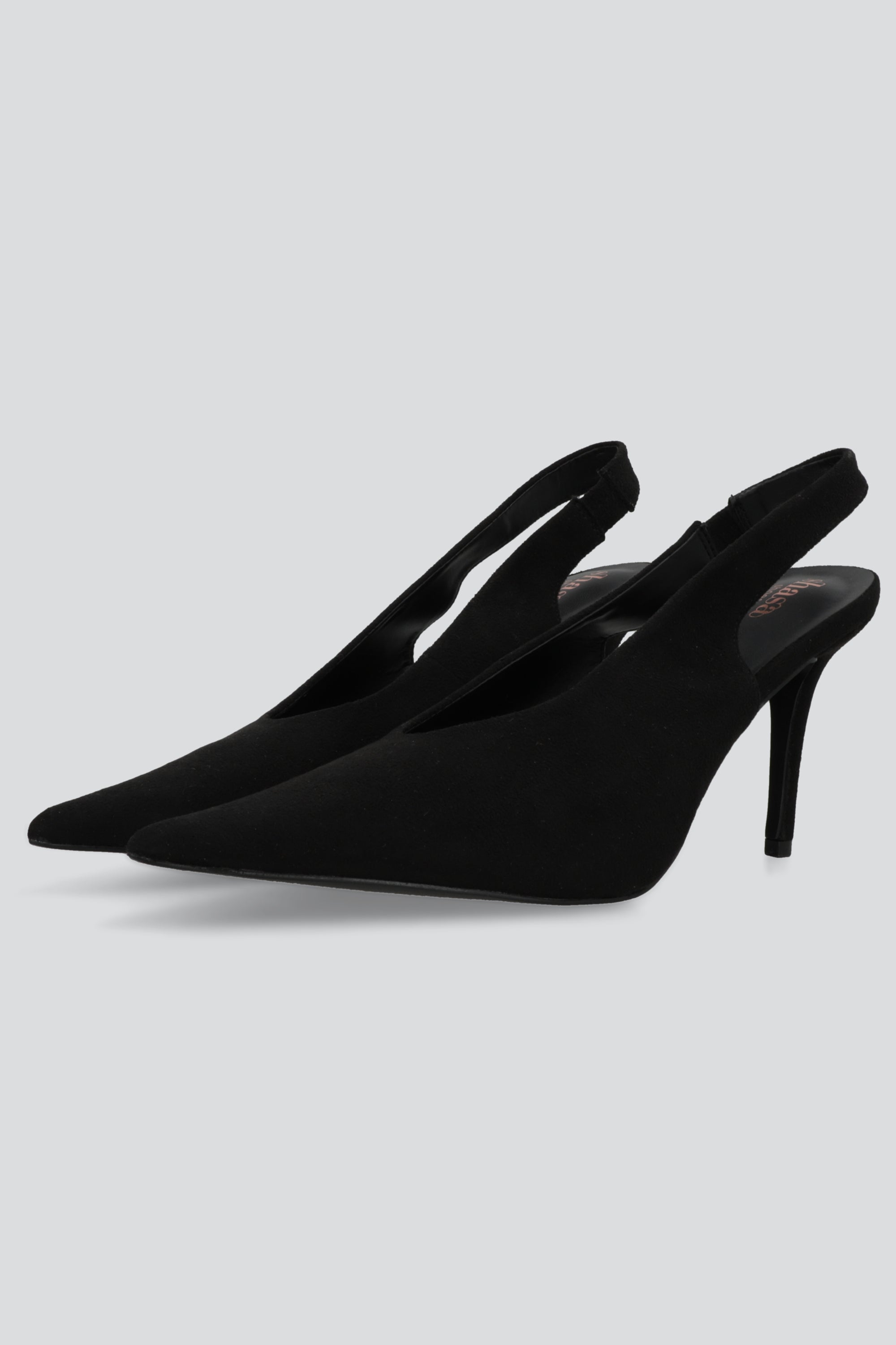 Tacon puntal slingback cerrado gamuza NEGRO