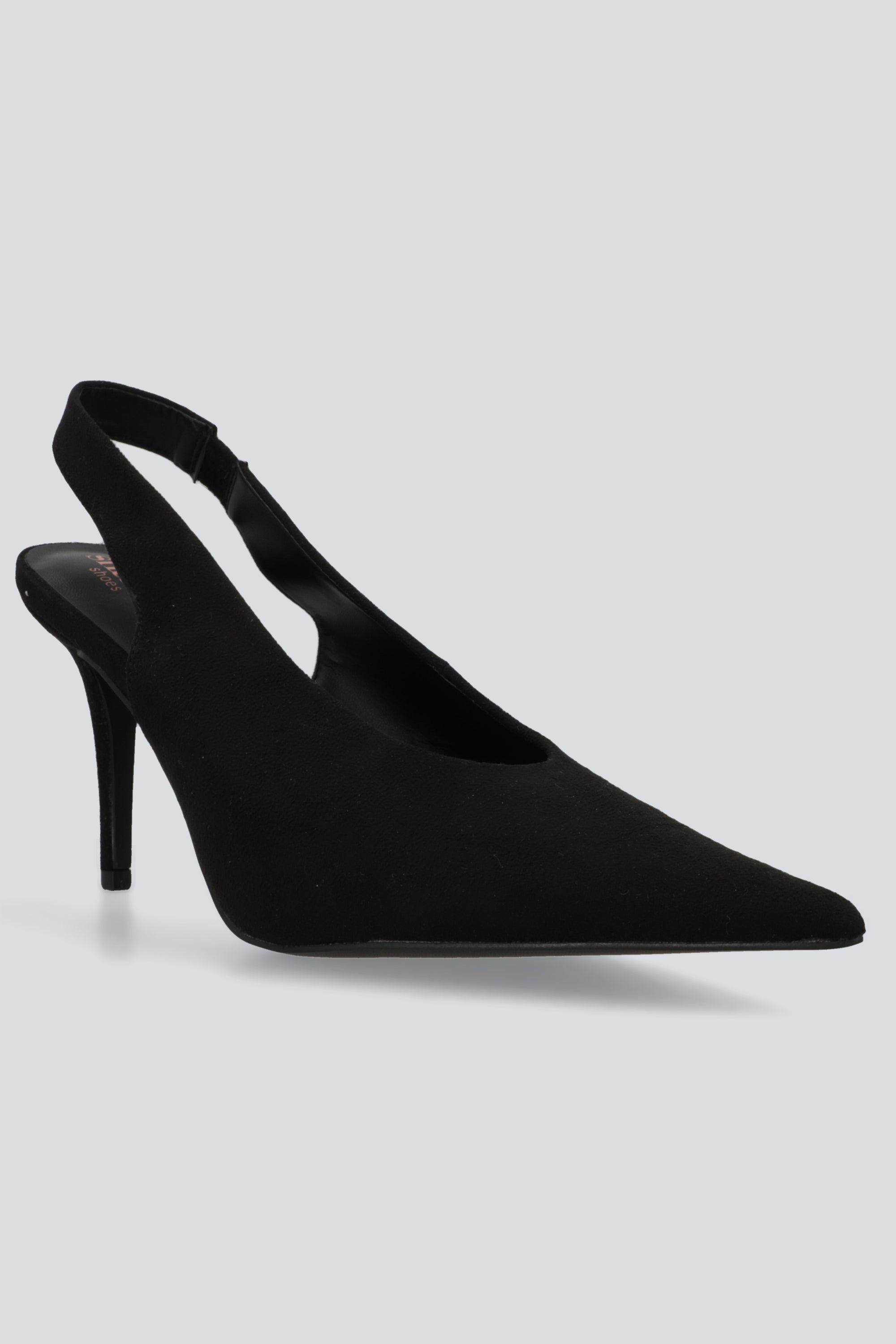Tacon puntal slingback cerrado gamuza NEGRO