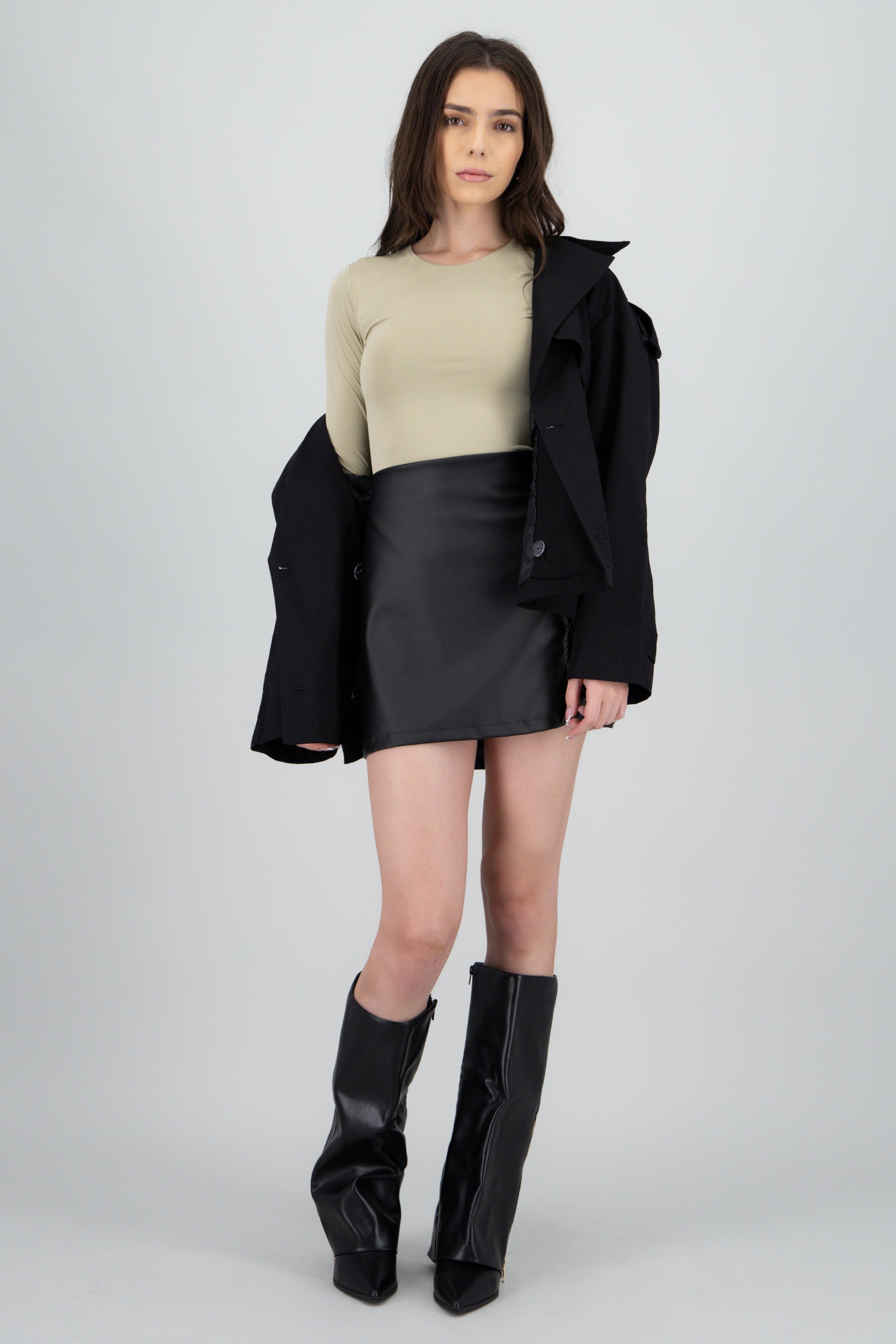 Bodysuit liso manga larga cuello redondo SAGE