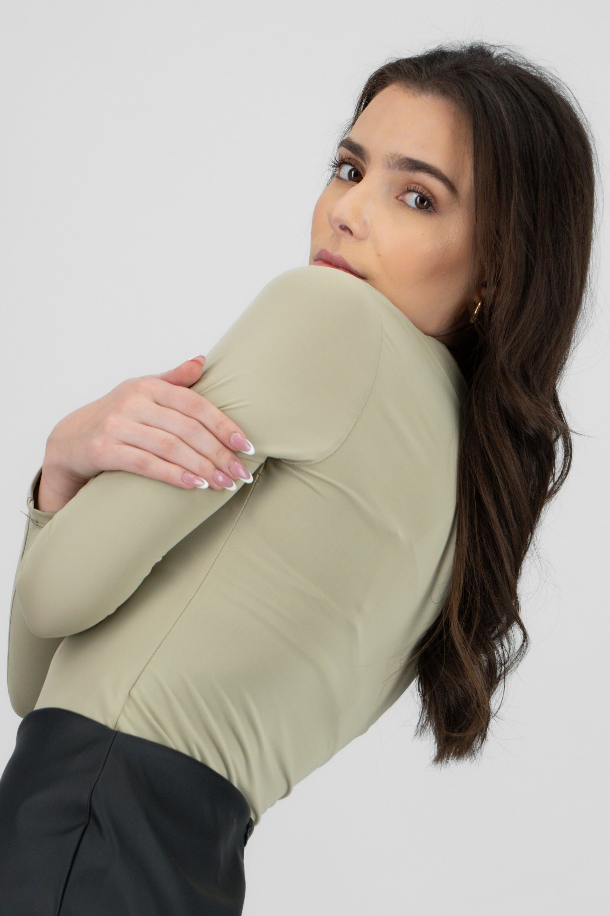 Bodysuit liso manga larga cuello redondo SAGE