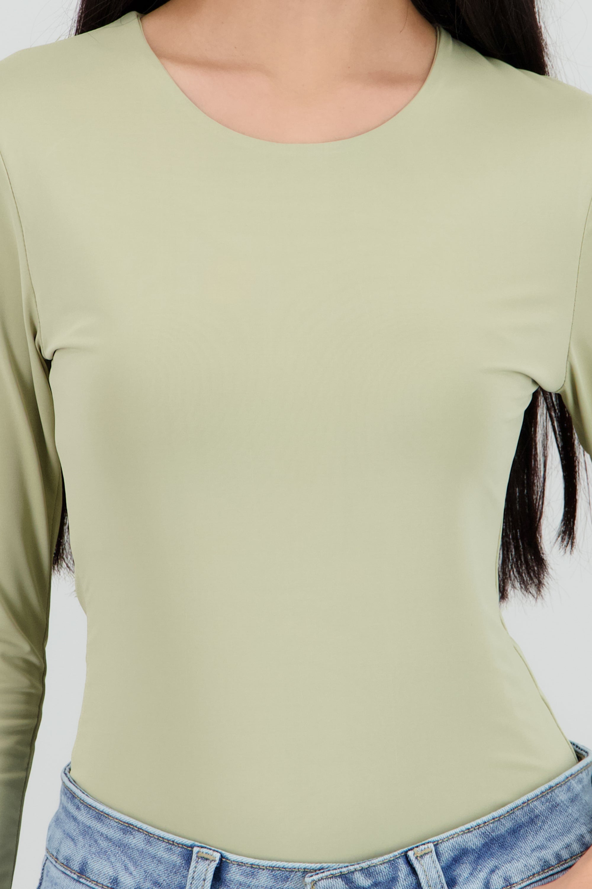 Bodysuit liso manga larga cuello redondo SAGE