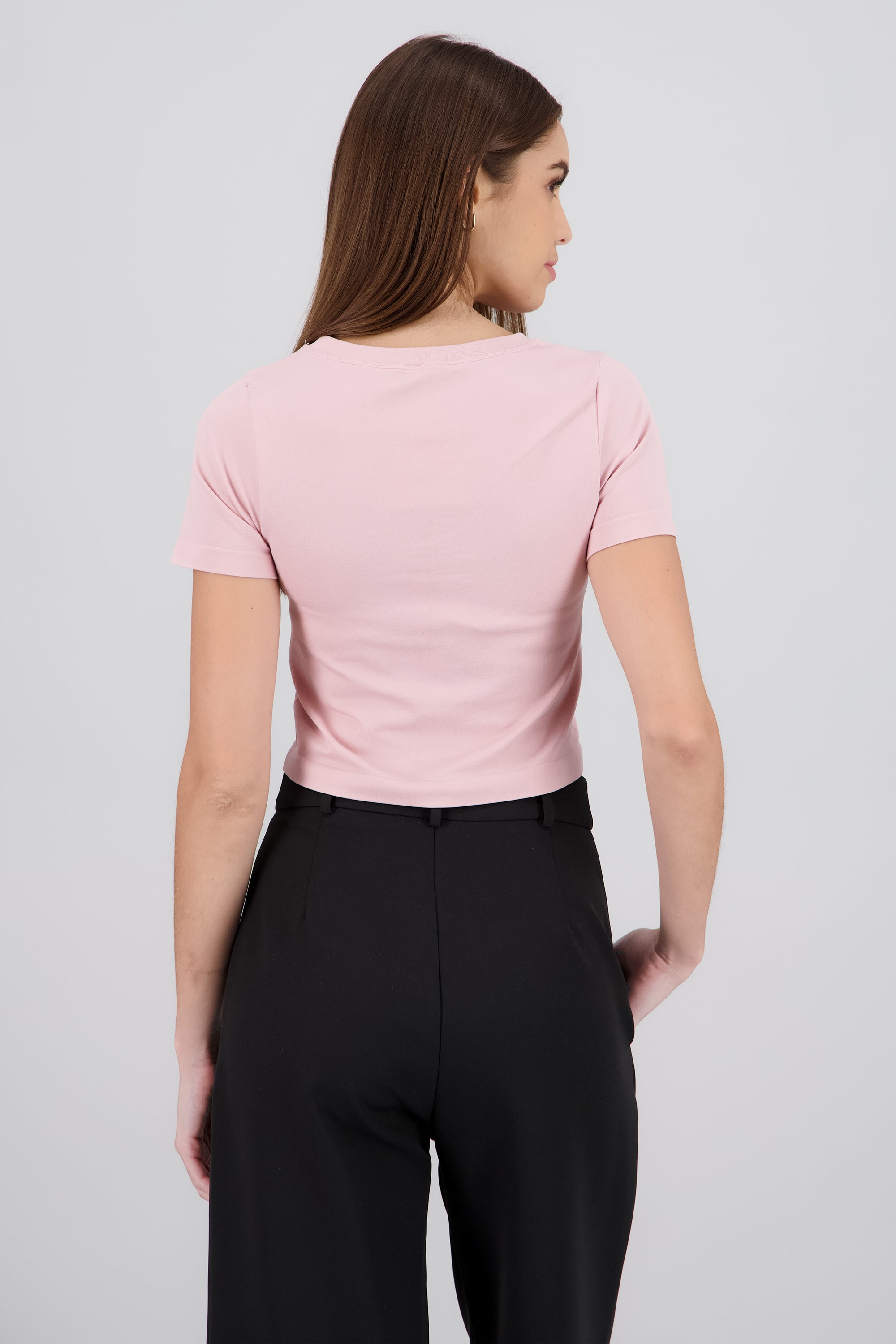 Top manga corta liso ROSA PASTEL
