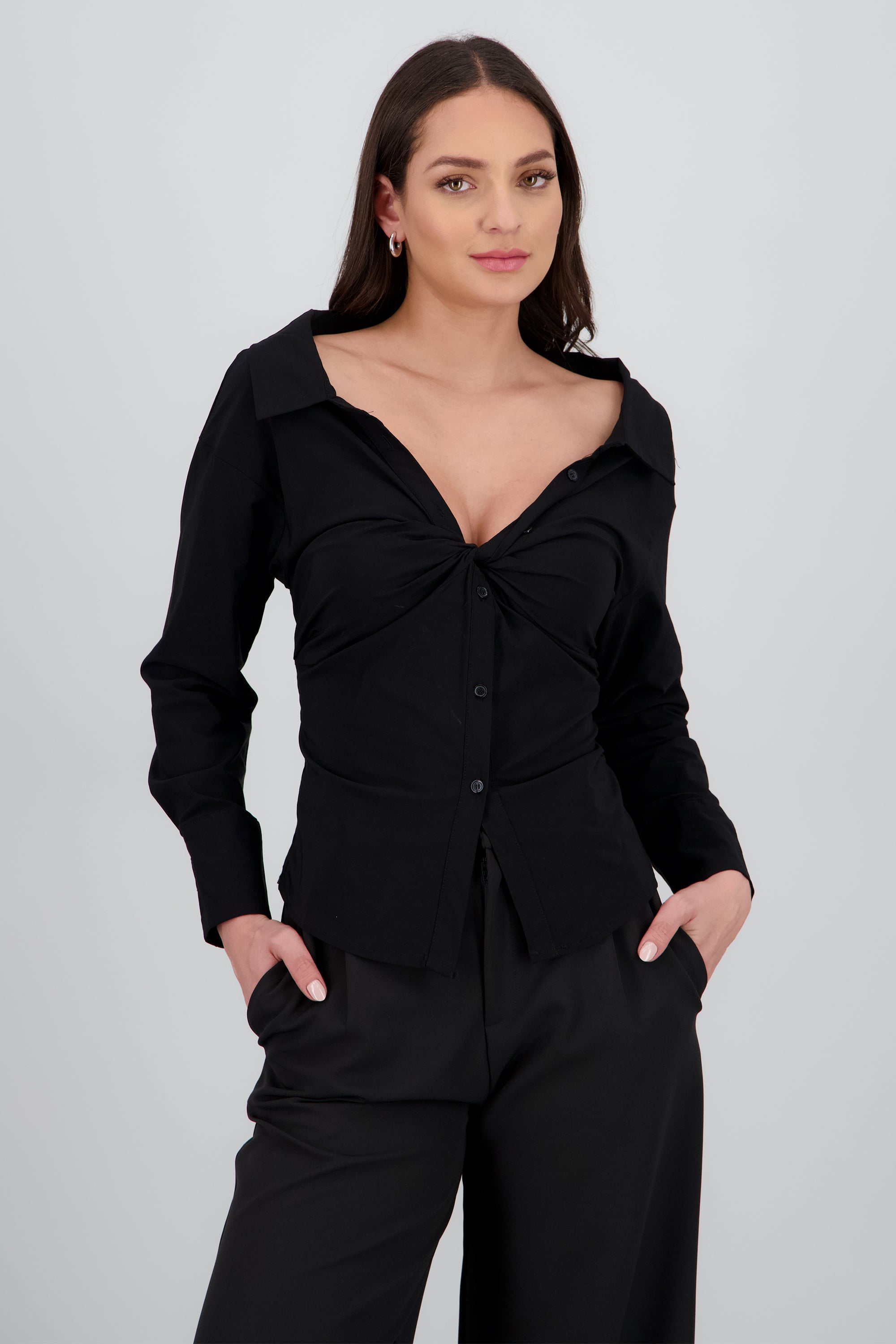 Camisa jareta espalda NEGRO