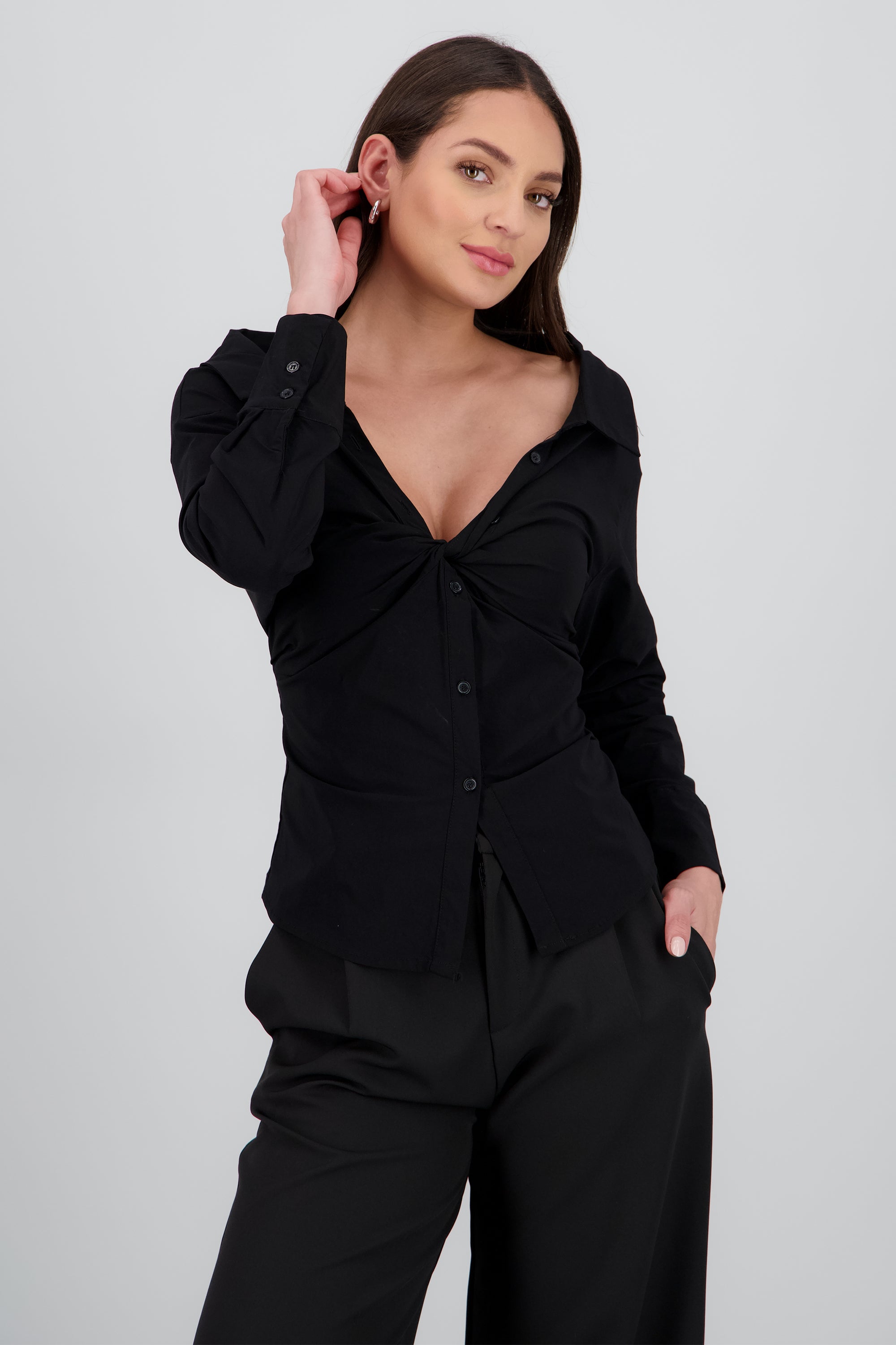 Camisa jareta espalda NEGRO