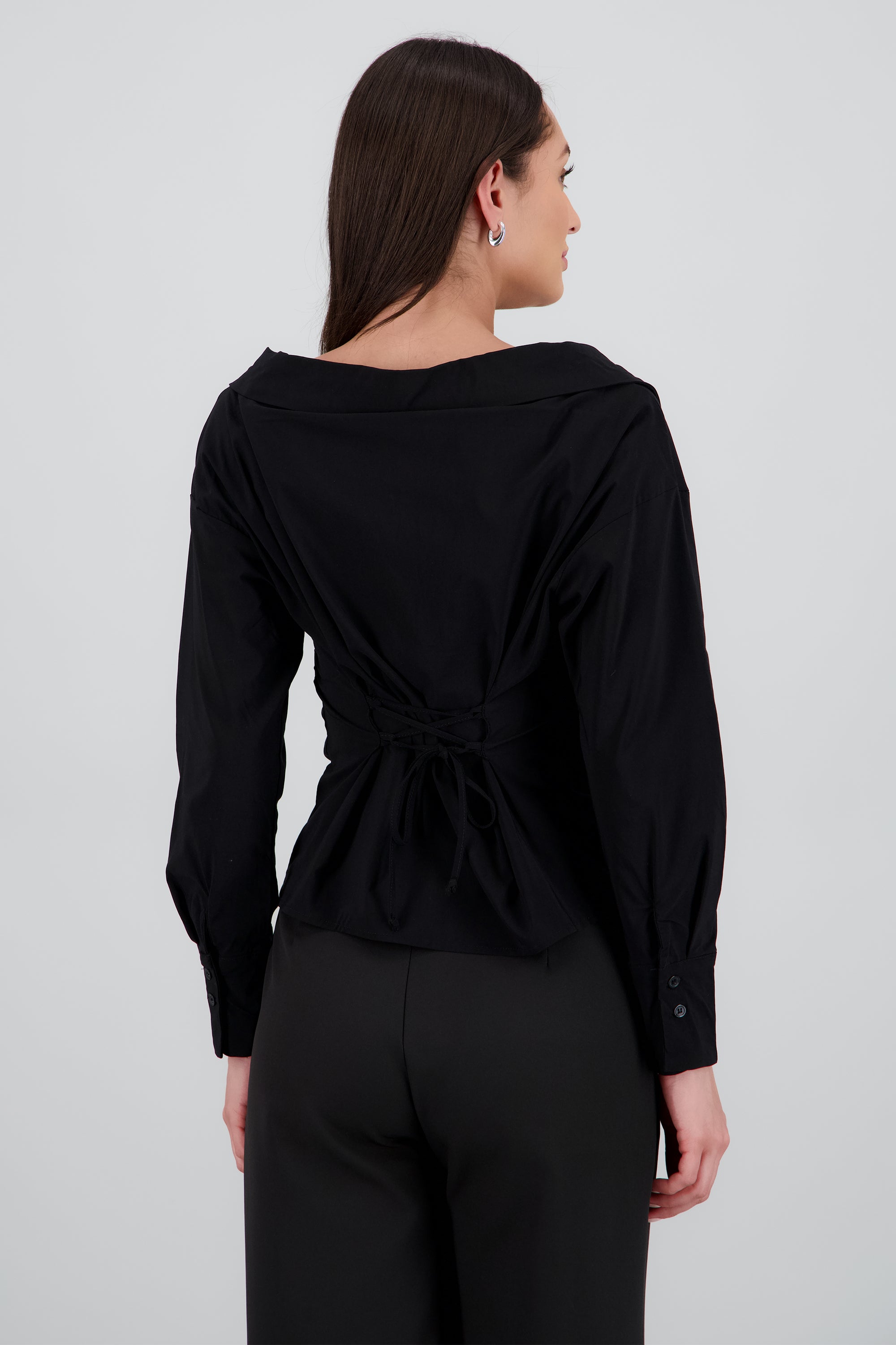 Camisa jareta espalda NEGRO