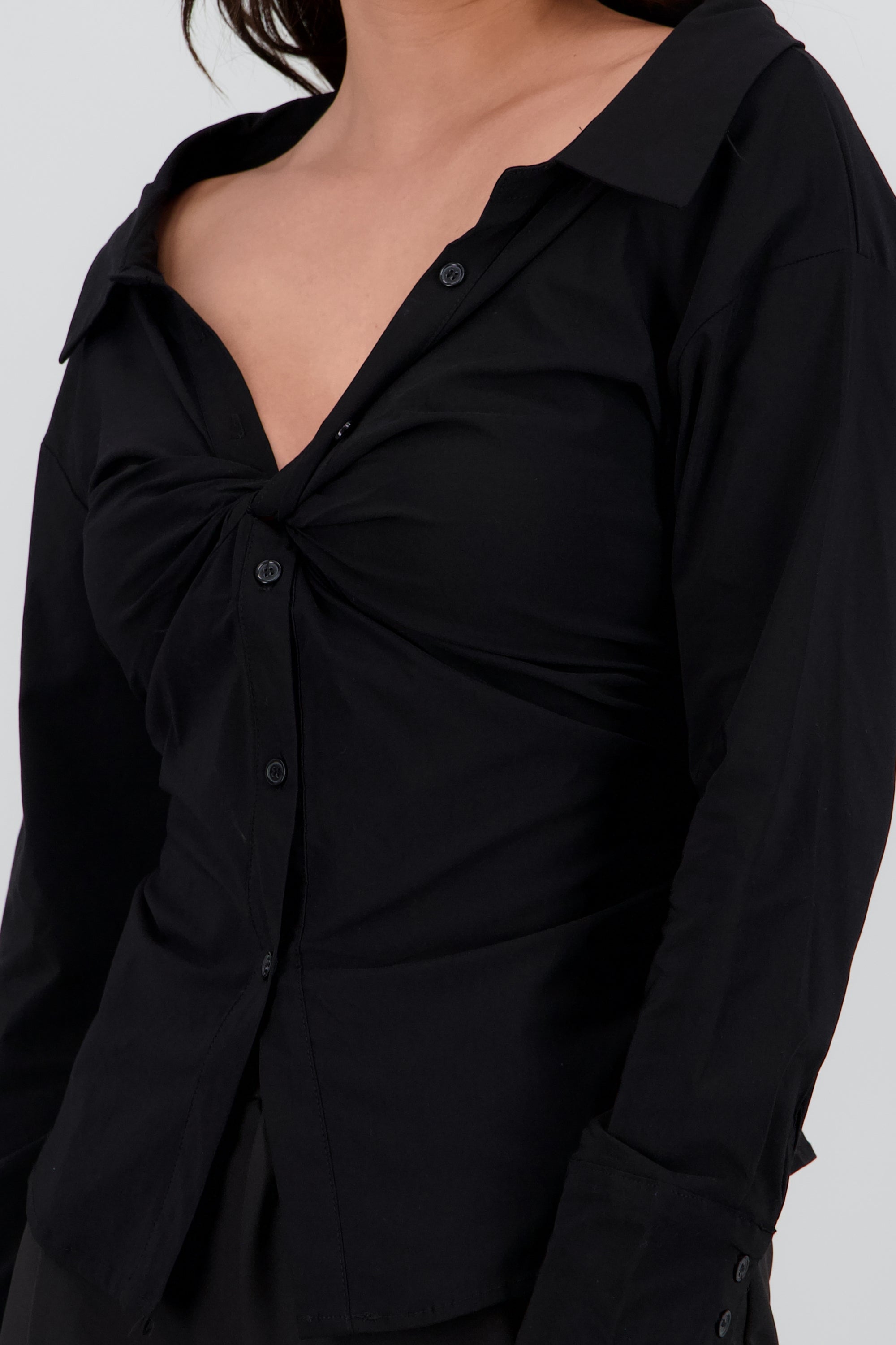 Camisa jareta espalda NEGRO
