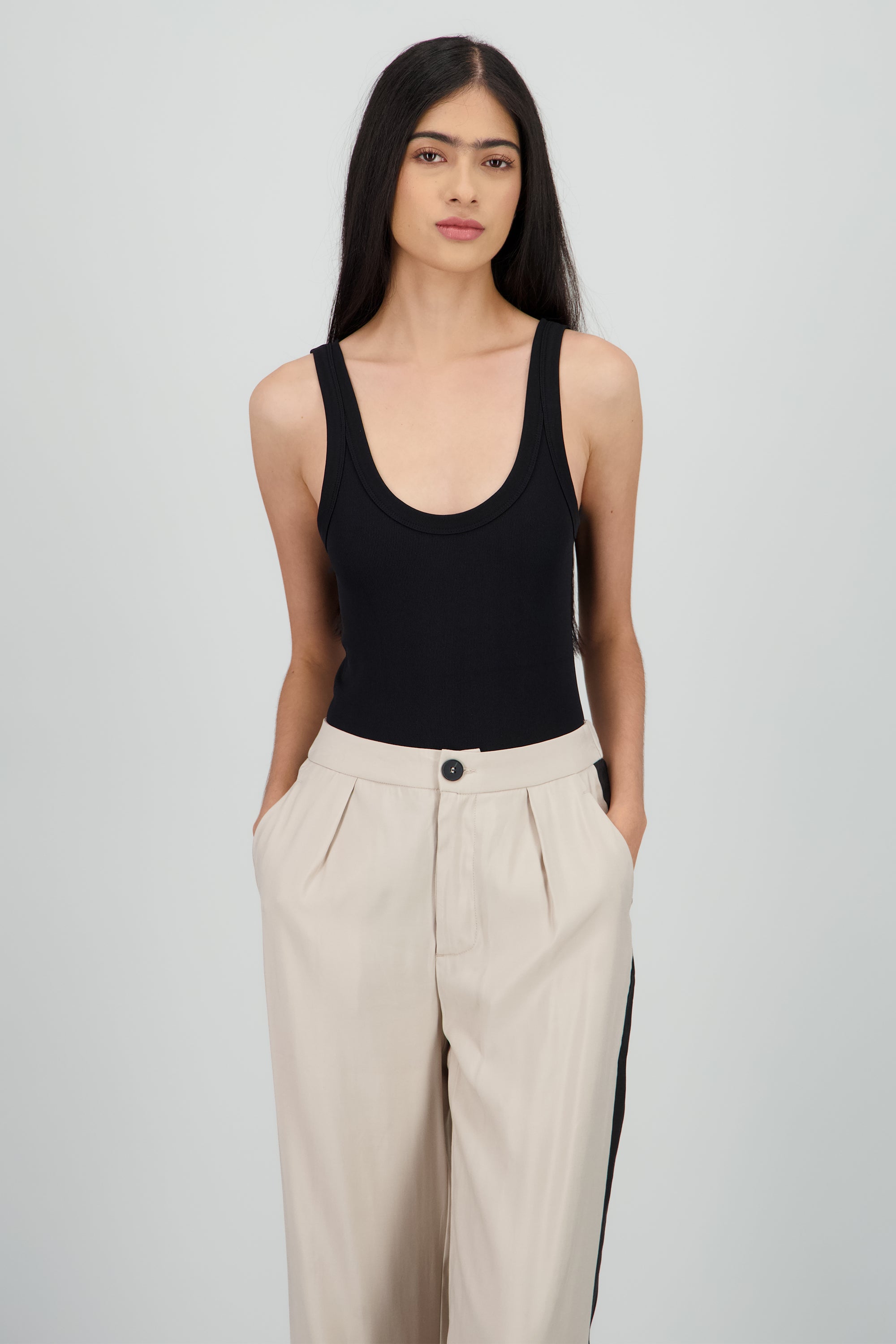 Bodysuit seamless rib NEGRO