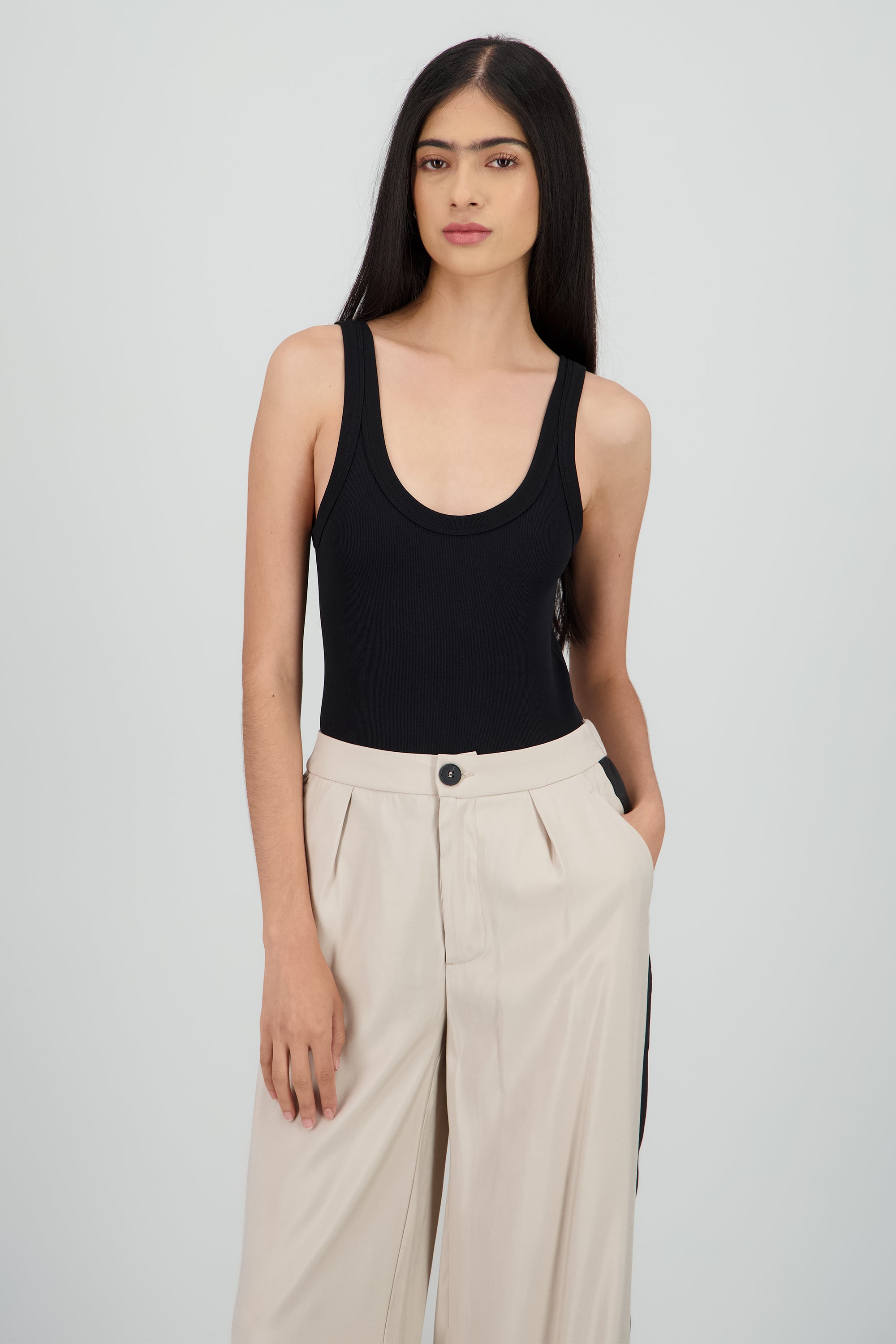 Bodysuit seamless rib NEGRO