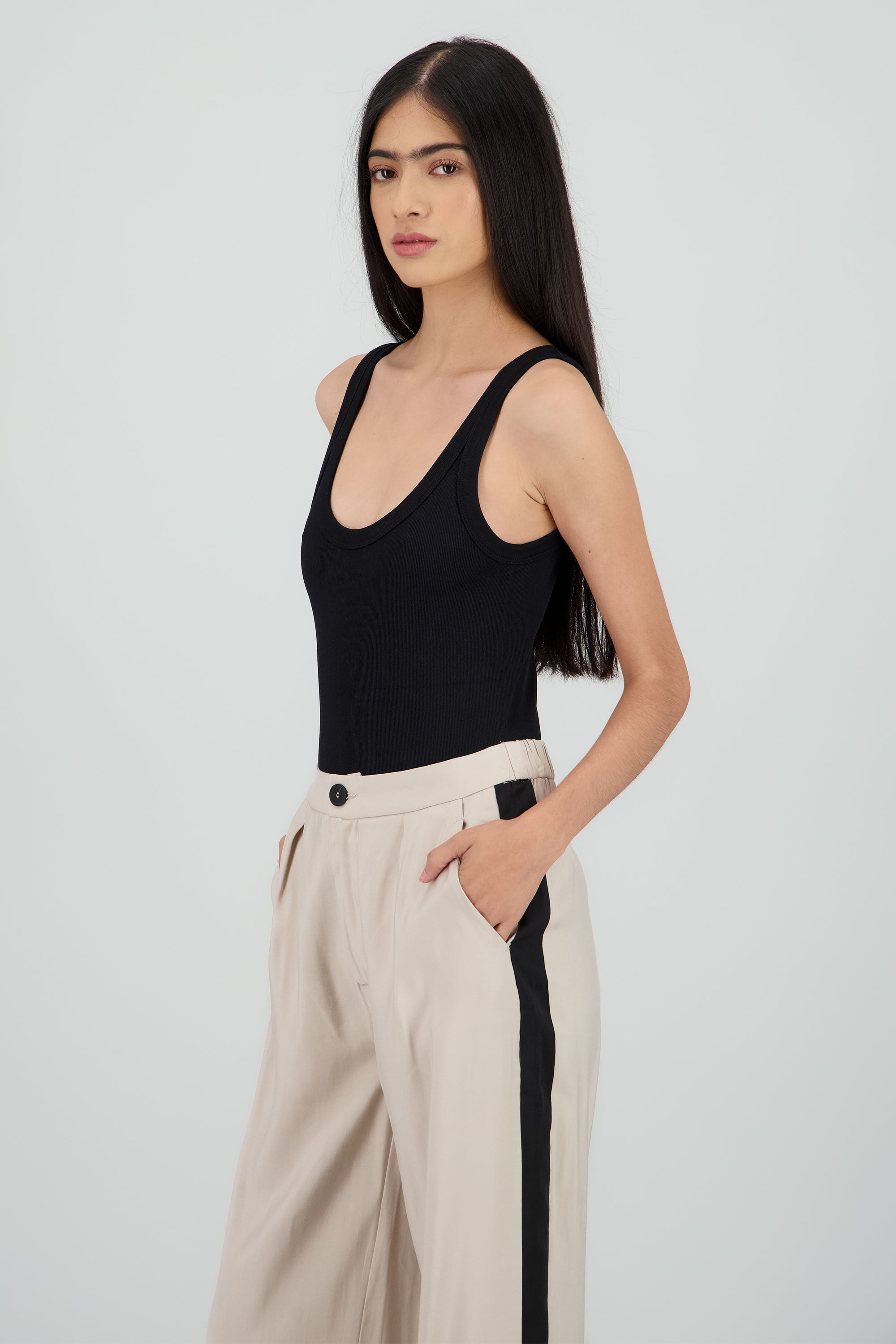 Bodysuit seamless rib NEGRO
