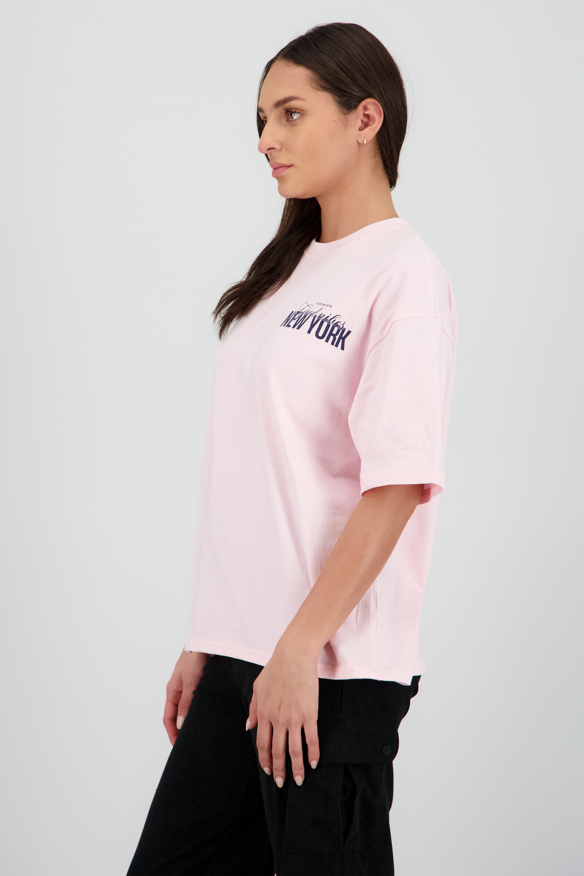 Playera estampada new york ROSA COMBO