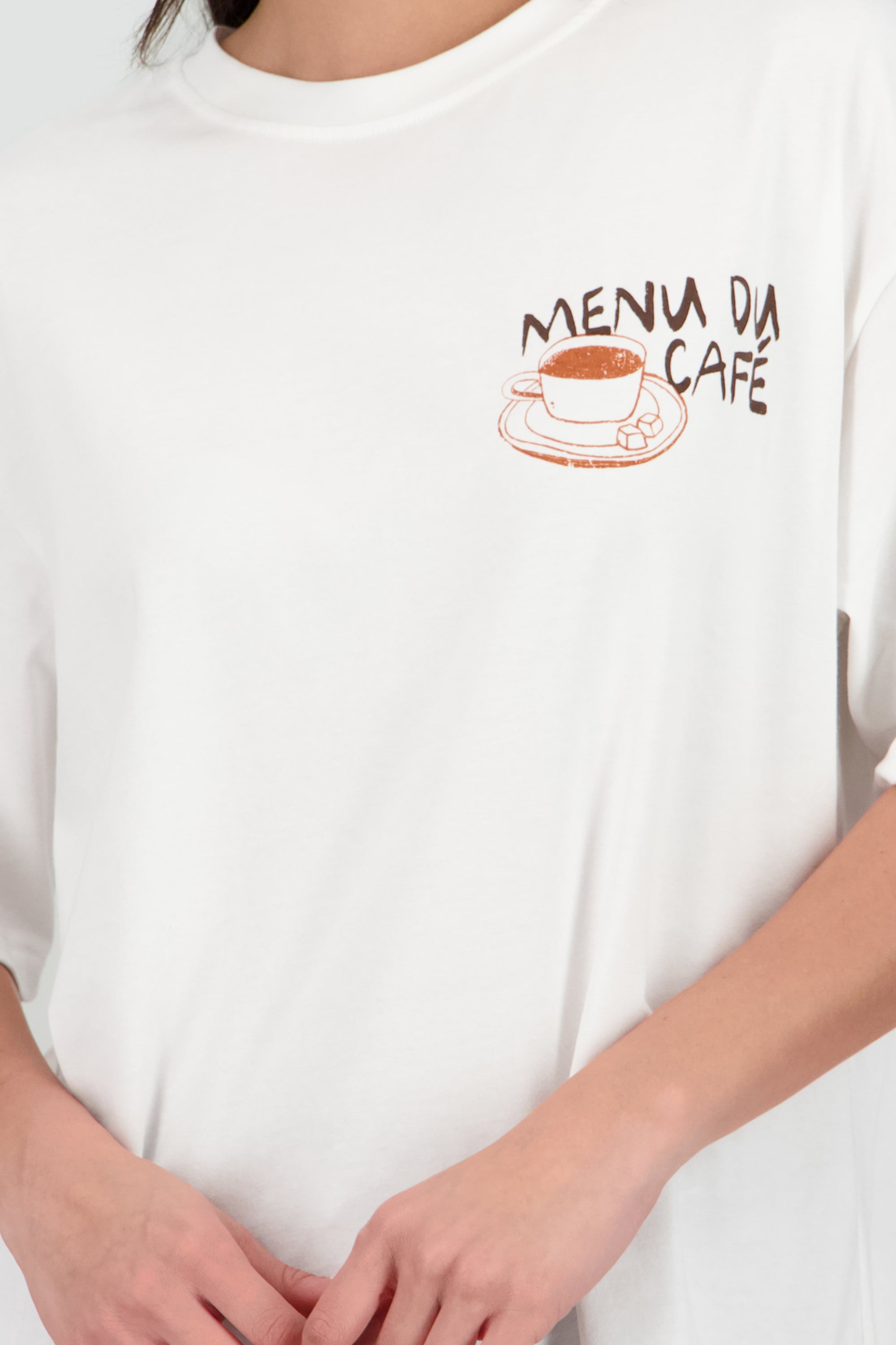 Playera estampada cafe BLANCO COMBO