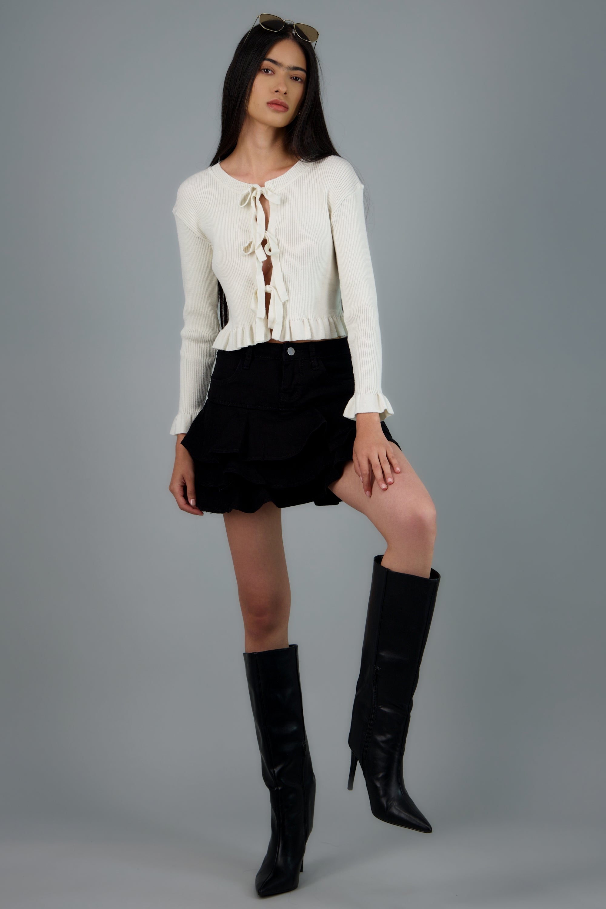 FALDA DENIM TRIPLE OLAN NEGRO
