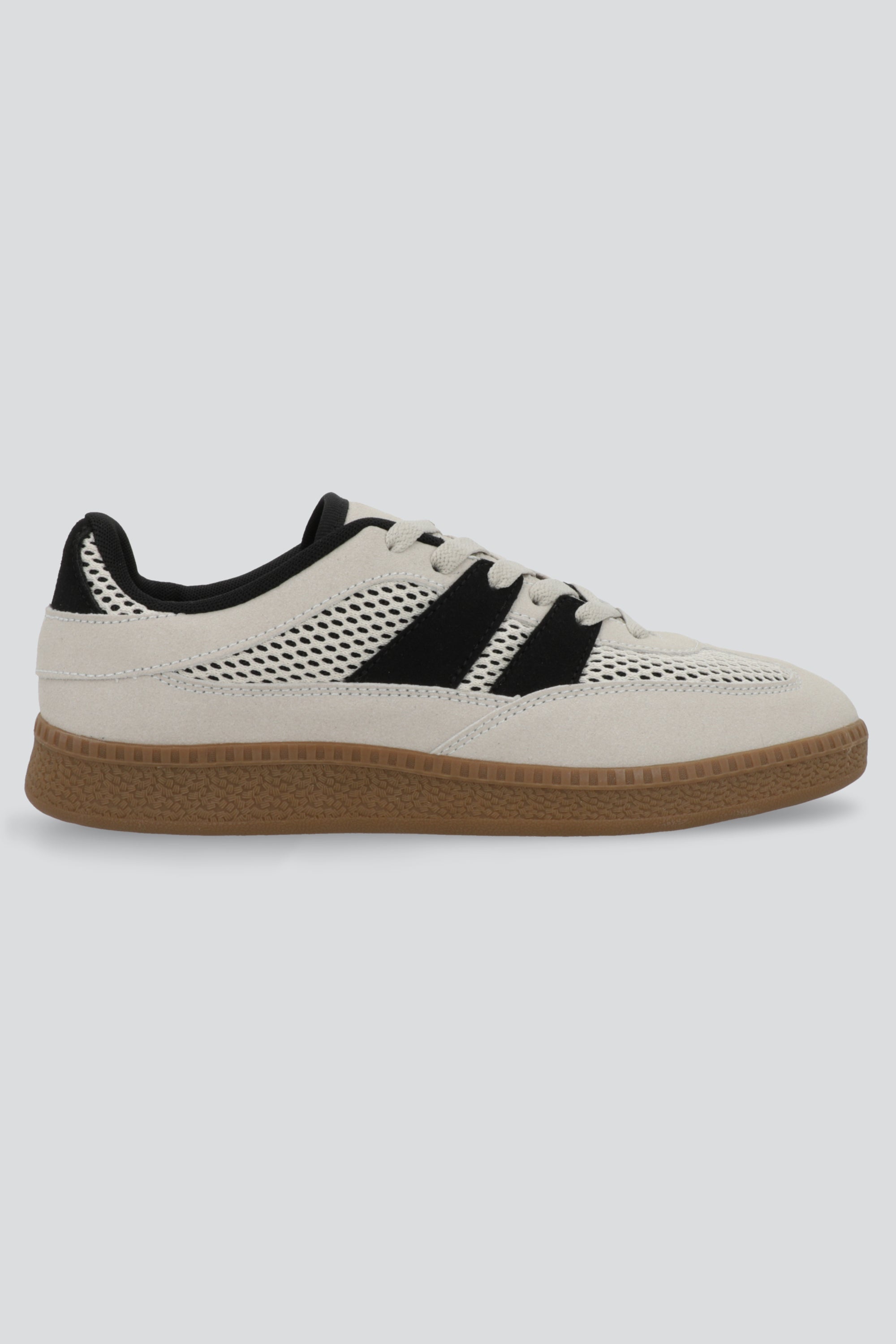 Tenis casual dos lineas detalle red TAUPE