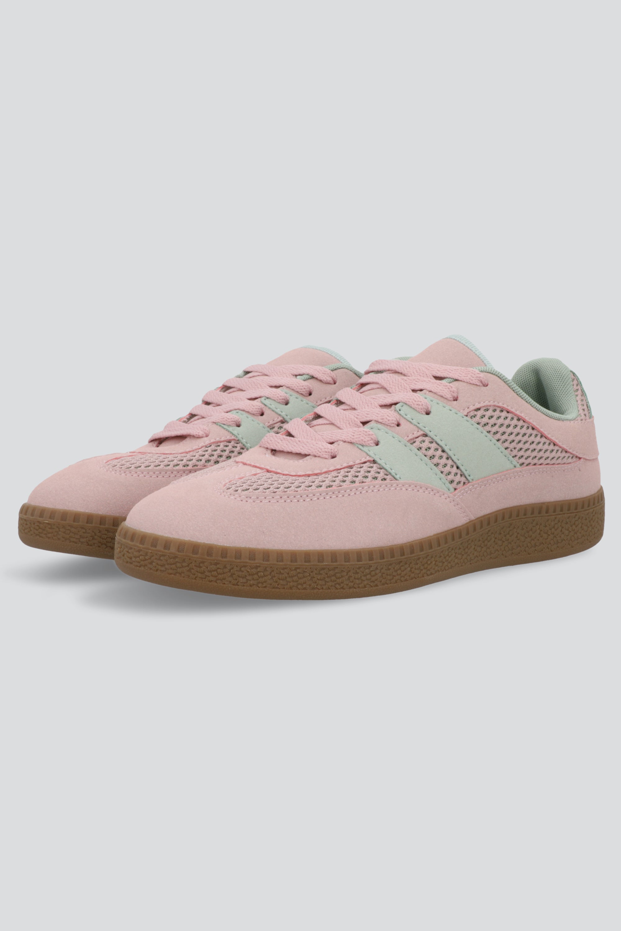 Tenis casual dos lineas detalle red ROSA