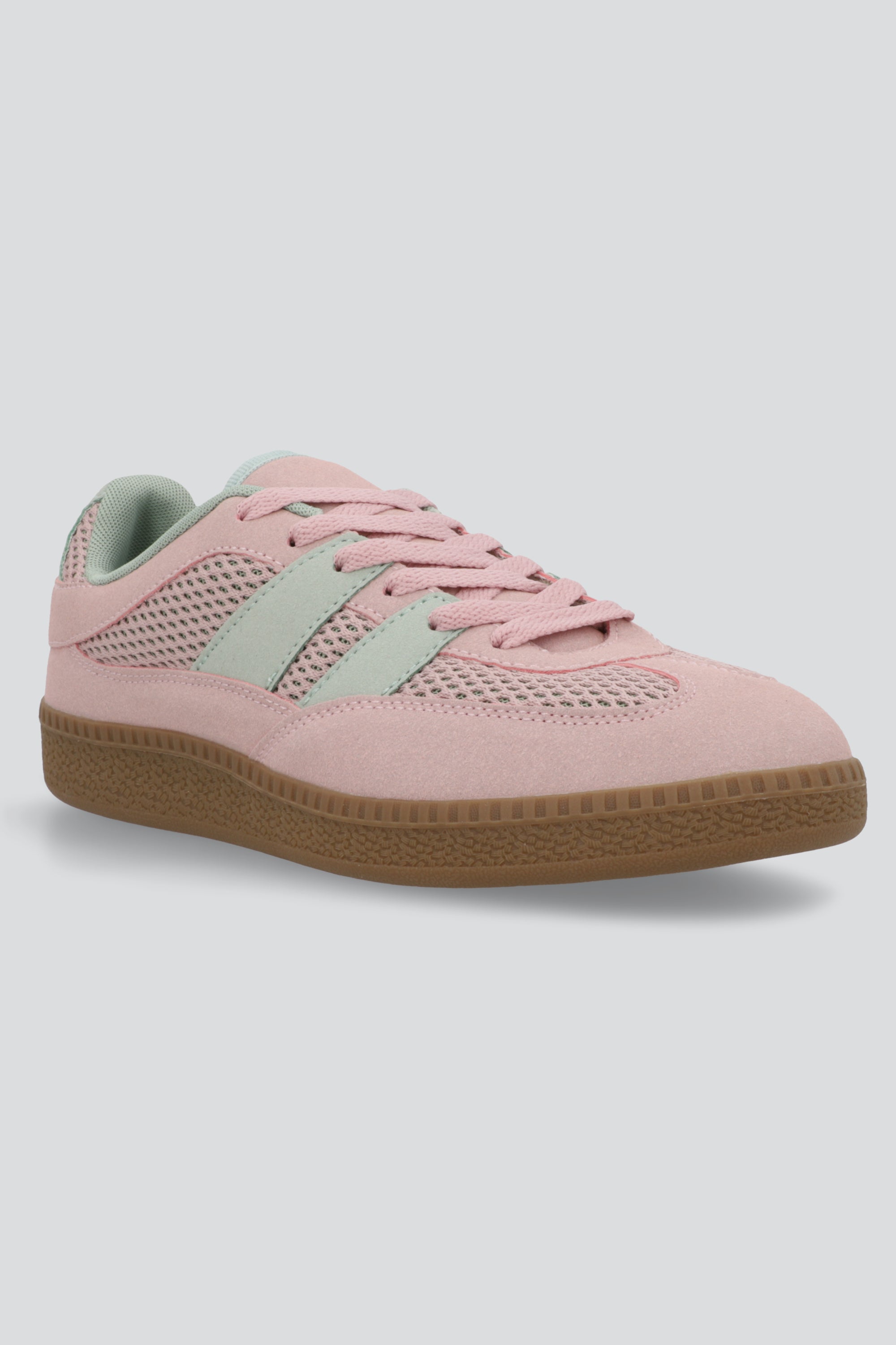 Tenis casual dos lineas detalle red ROSA