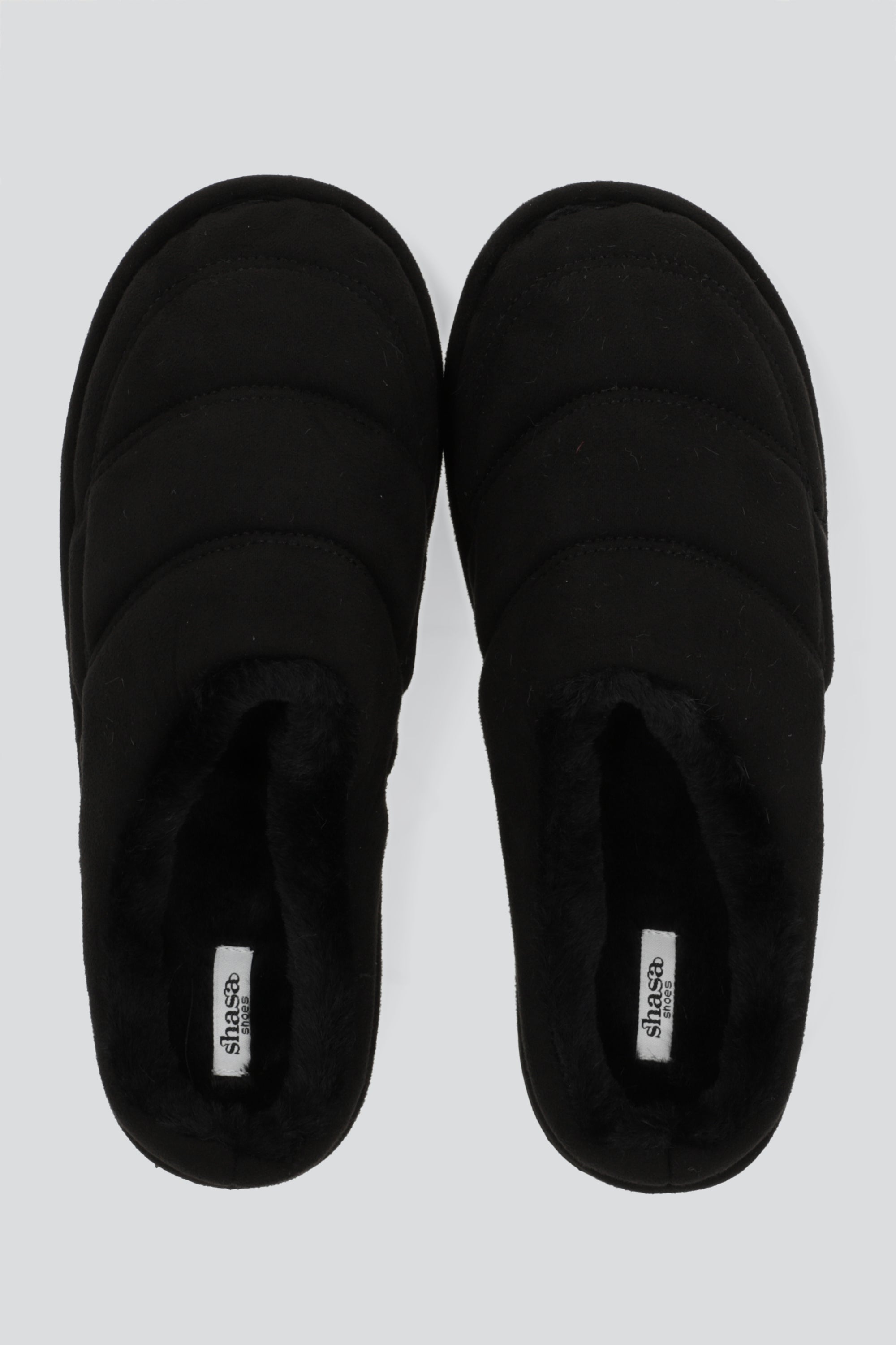 Pantufla mula divisiones puff NEGRO
