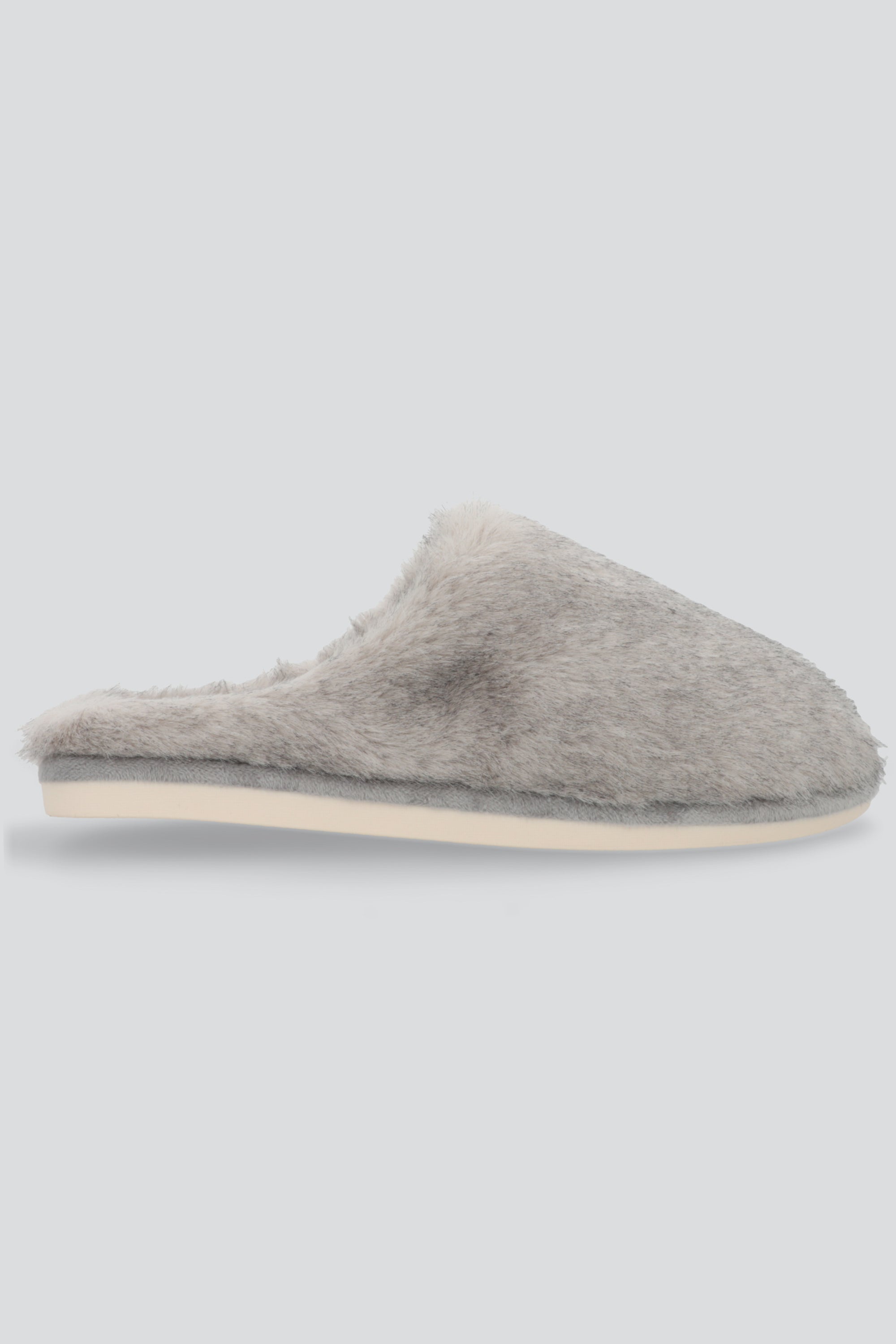 Pantufla mula fluffy pelo GRIS