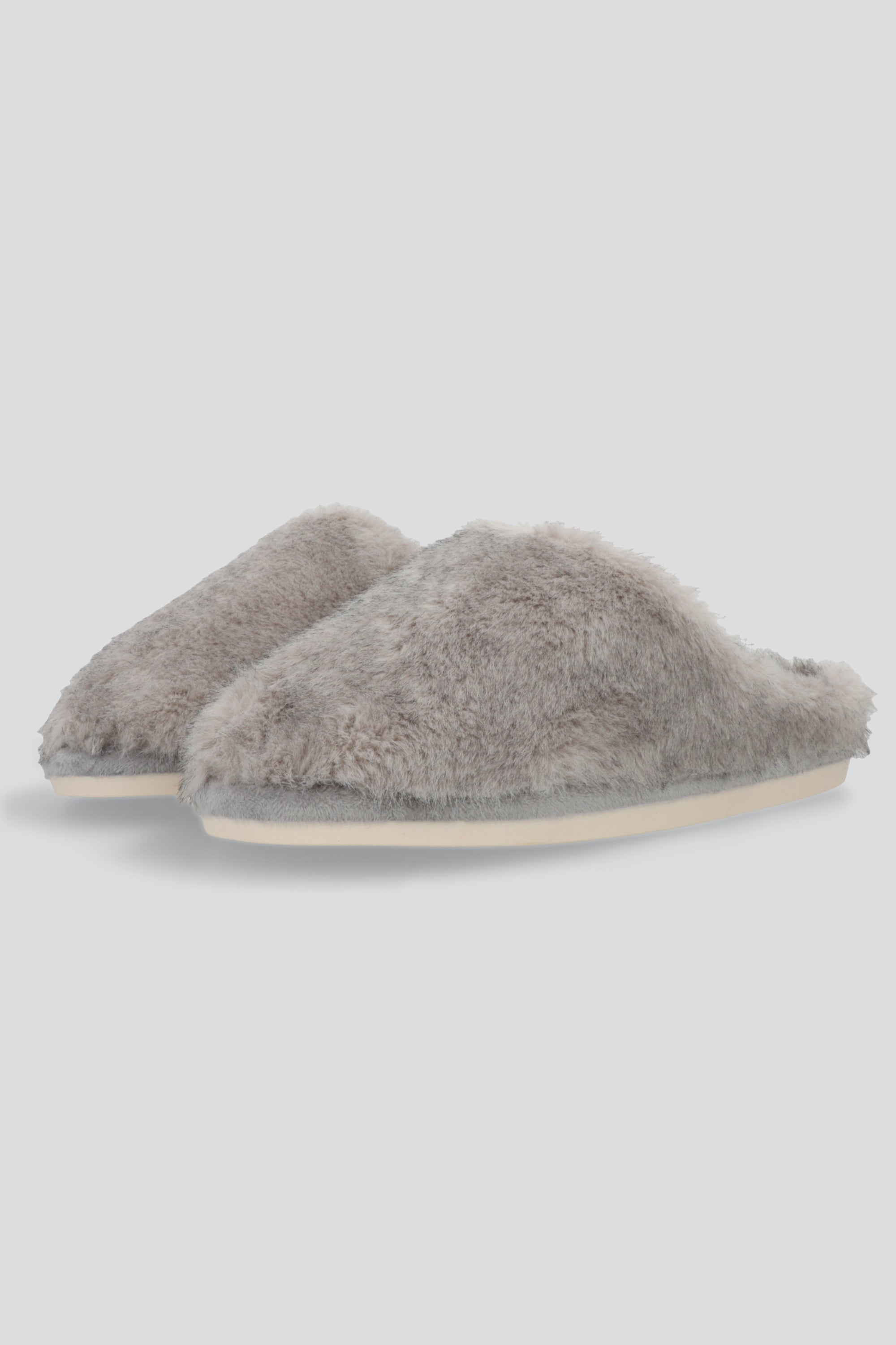Pantufla mula fluffy pelo GRIS