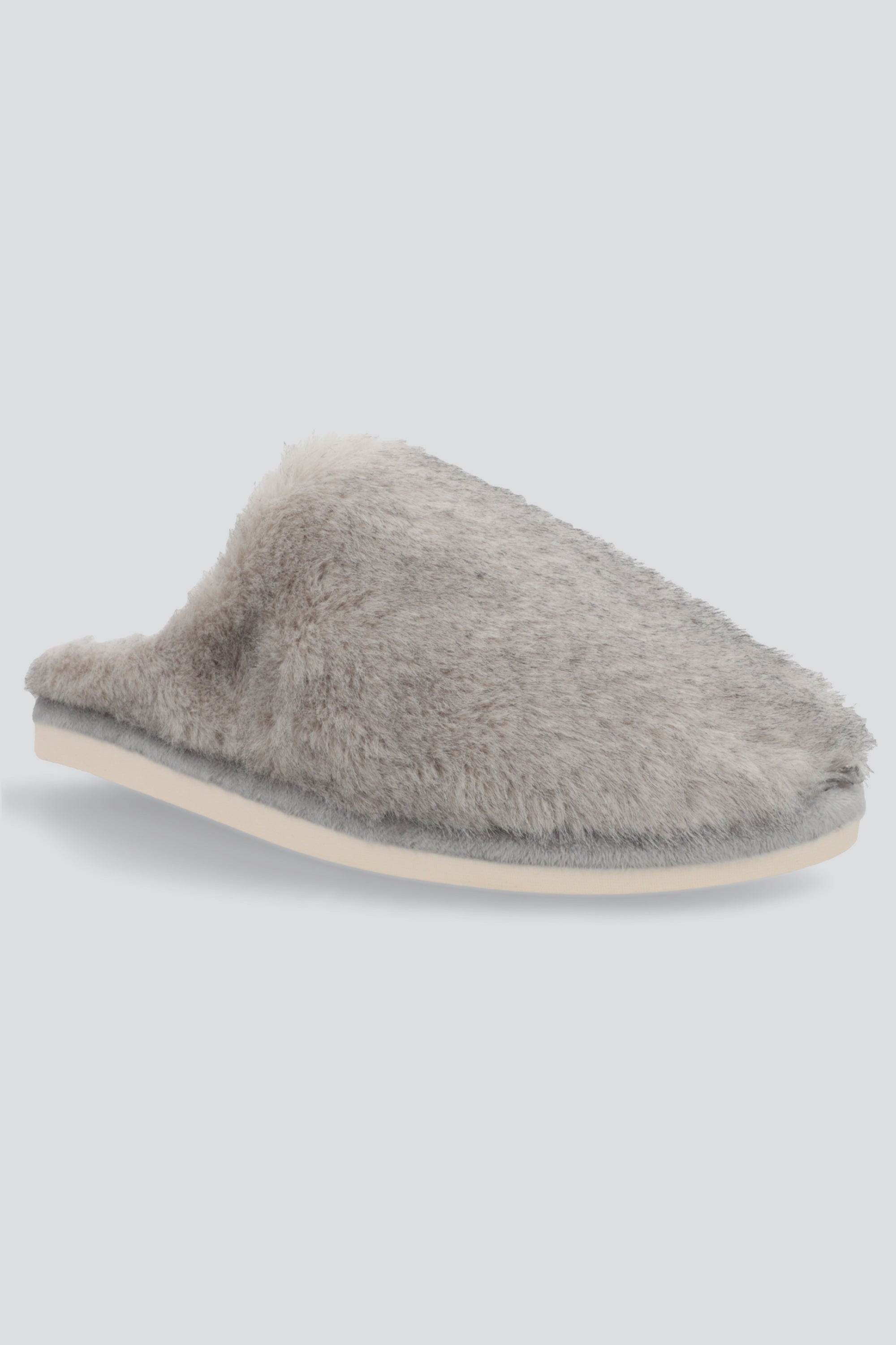 Pantufla mula fluffy pelo GRIS