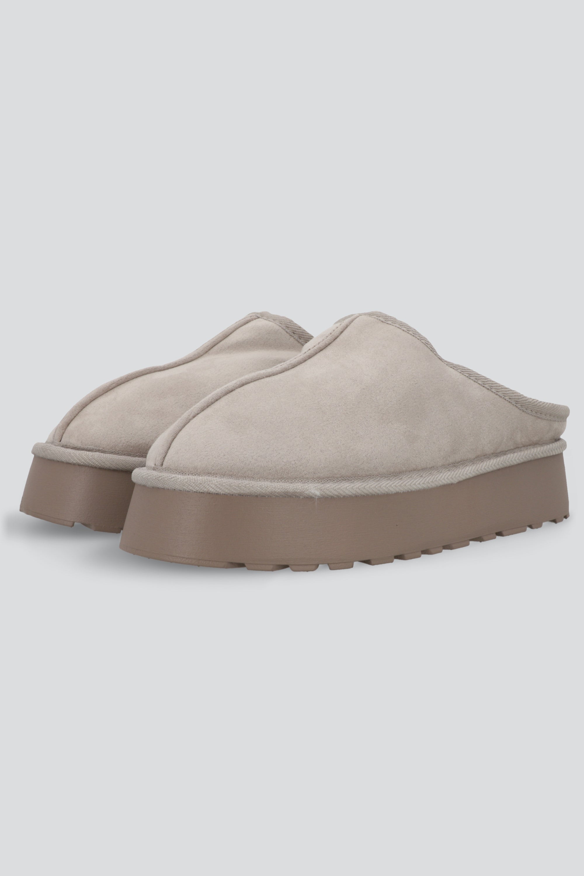Pantufla plataforma mula TAUPE
