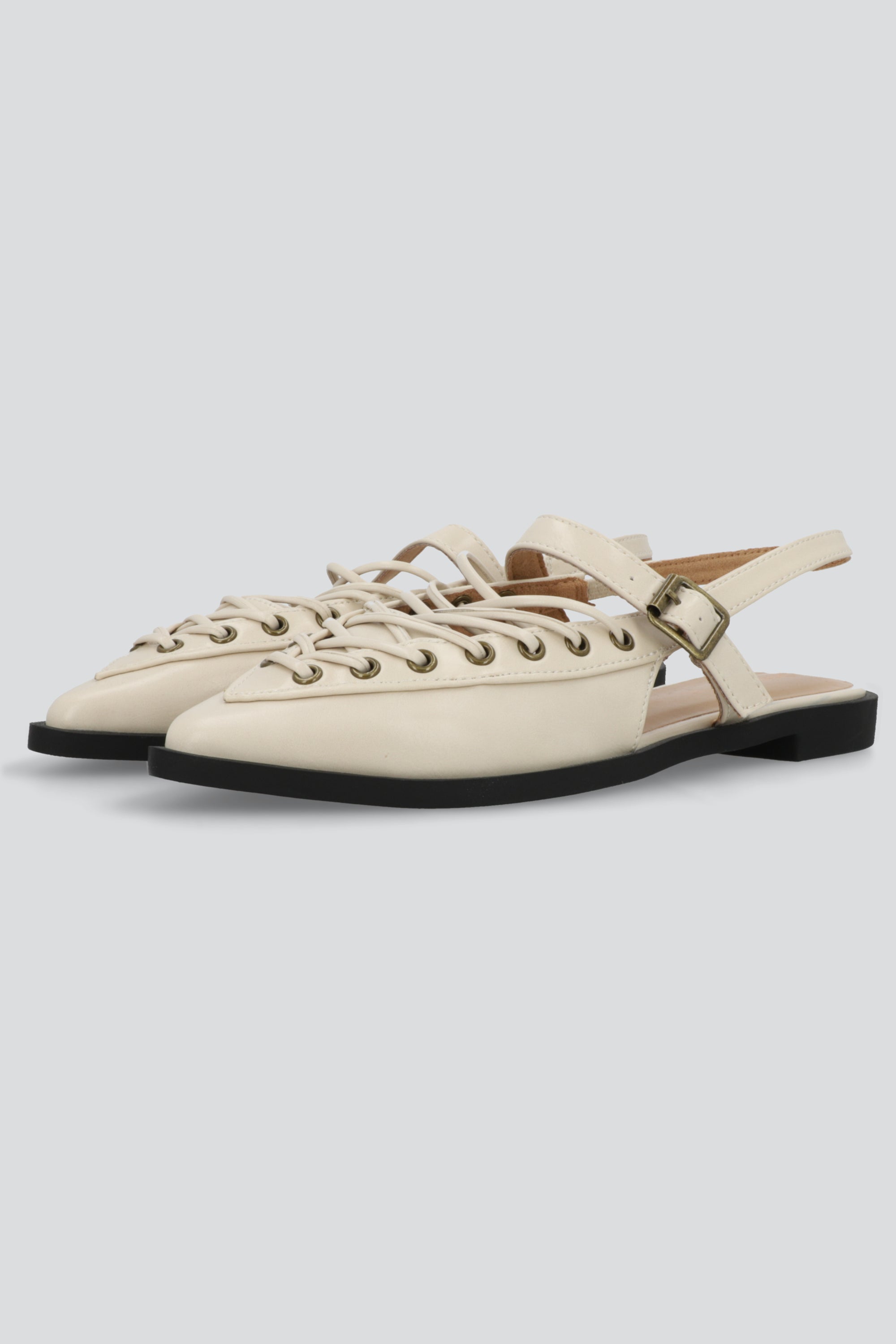 Flat puntal lace slingback HUESO