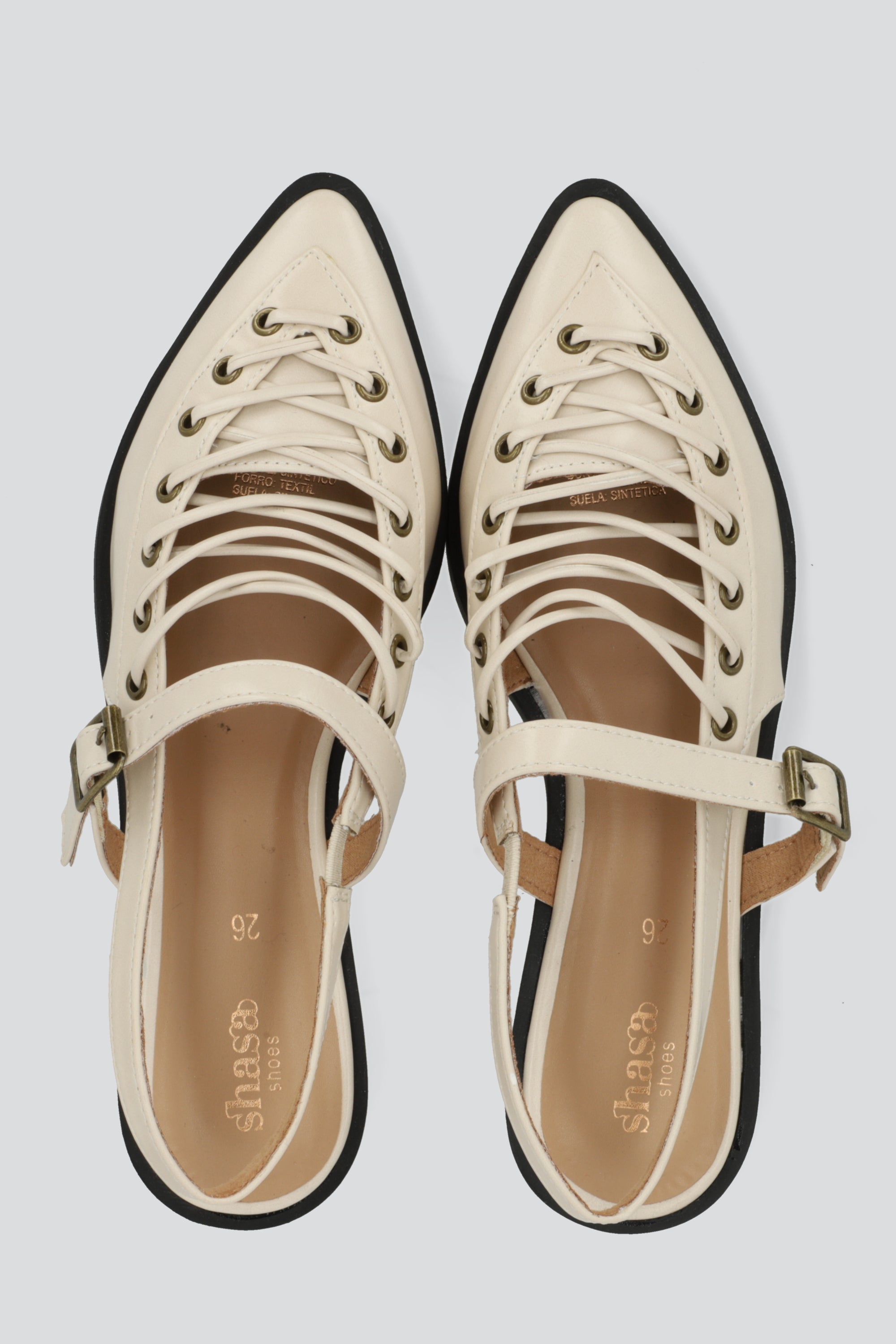 Flat puntal lace slingback HUESO