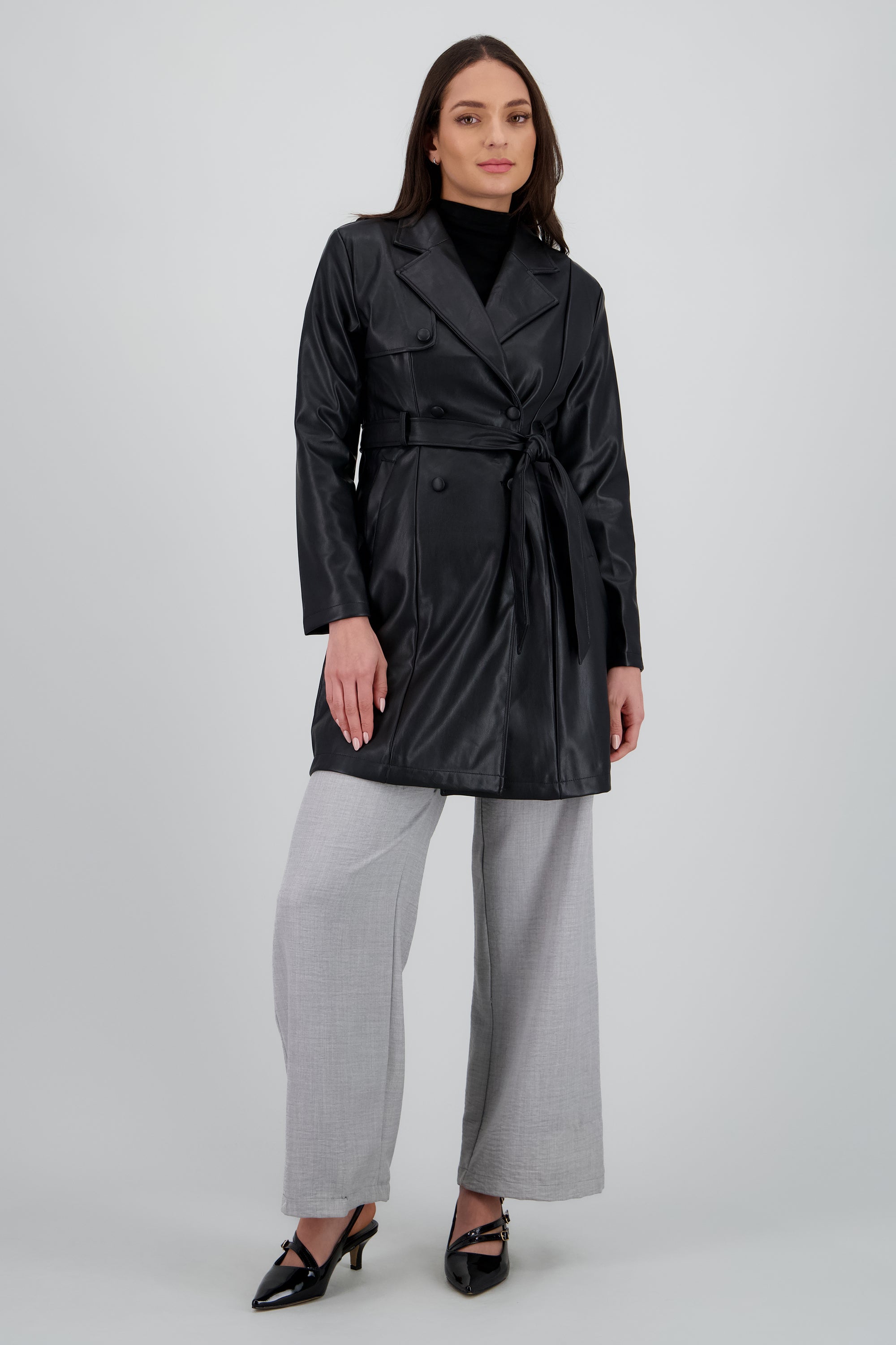 Tacon pointy doble tiras hebillas NEGRO