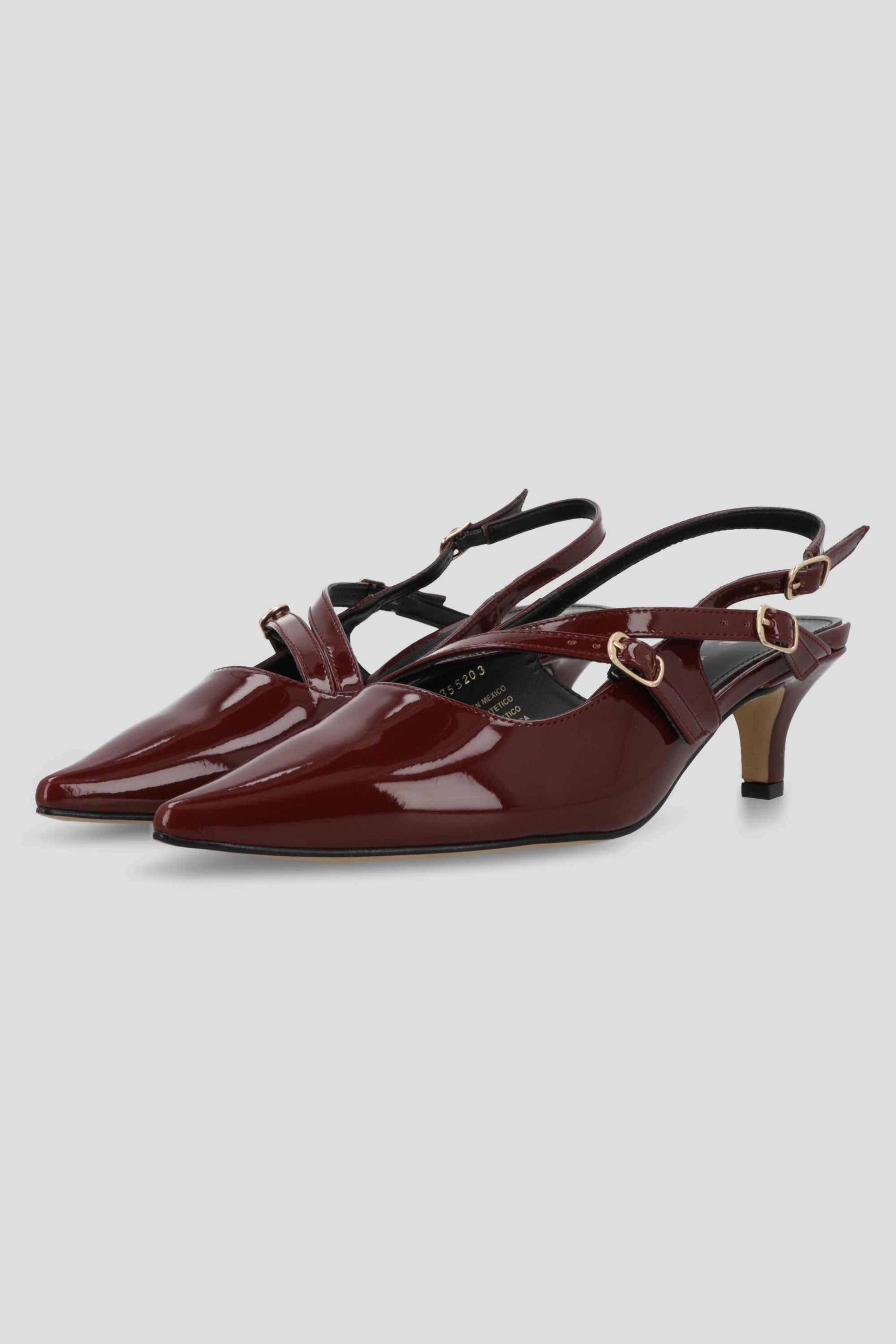 Tacon pointy doble tiras hebillas VINO