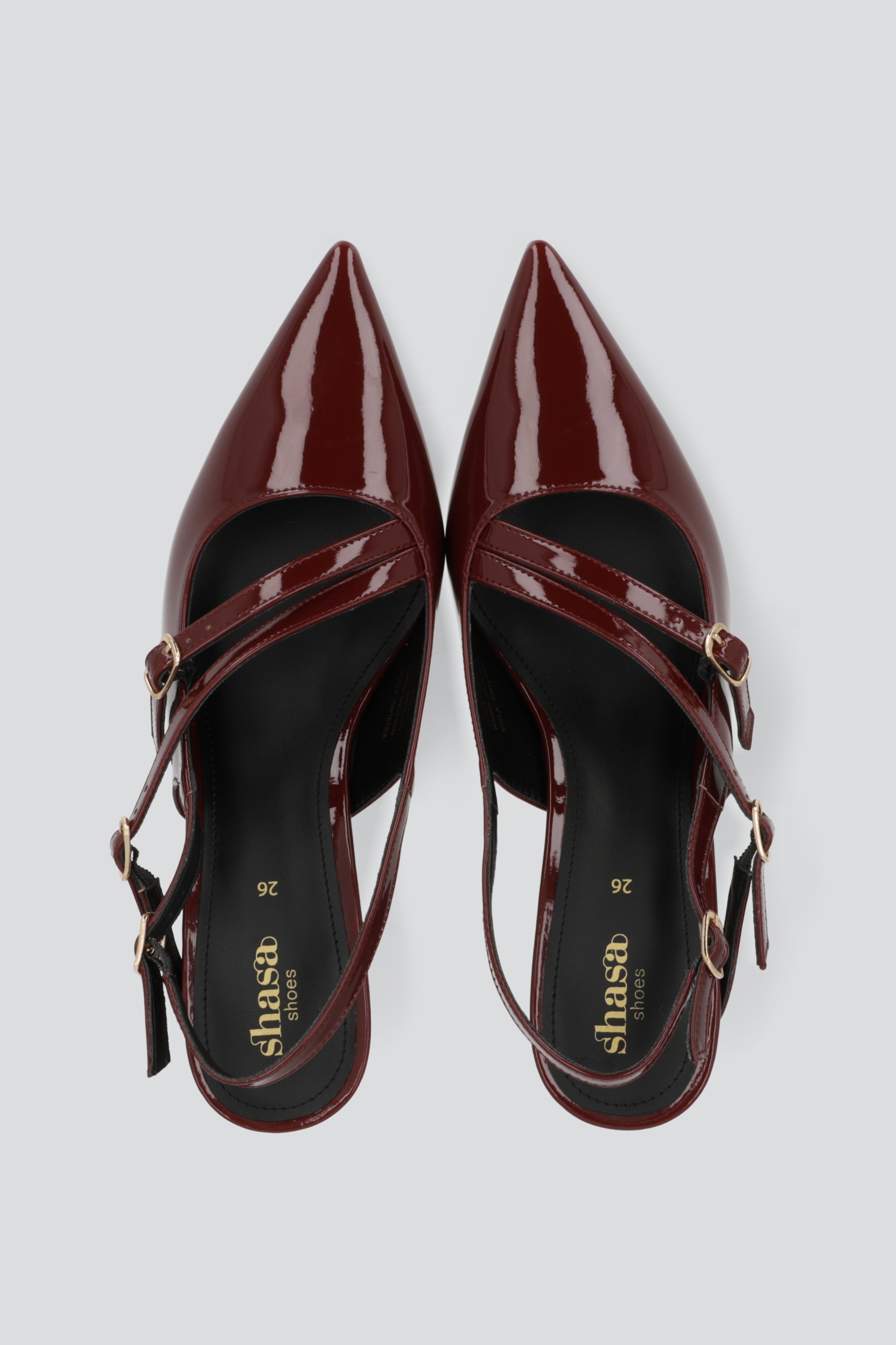 Tacon pointy doble tiras hebillas VINO