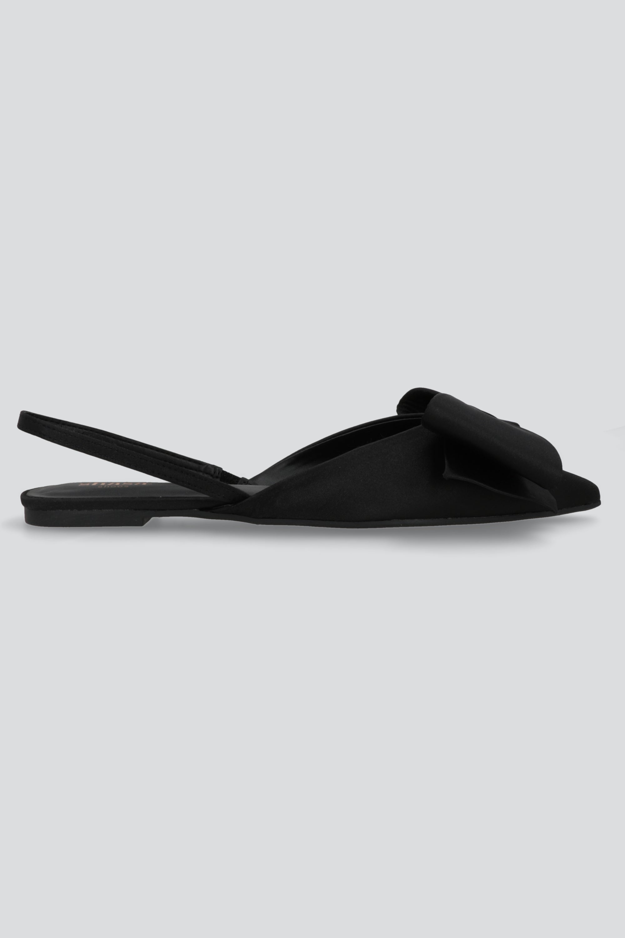 Flat puntal slingback moño satin NEGRO