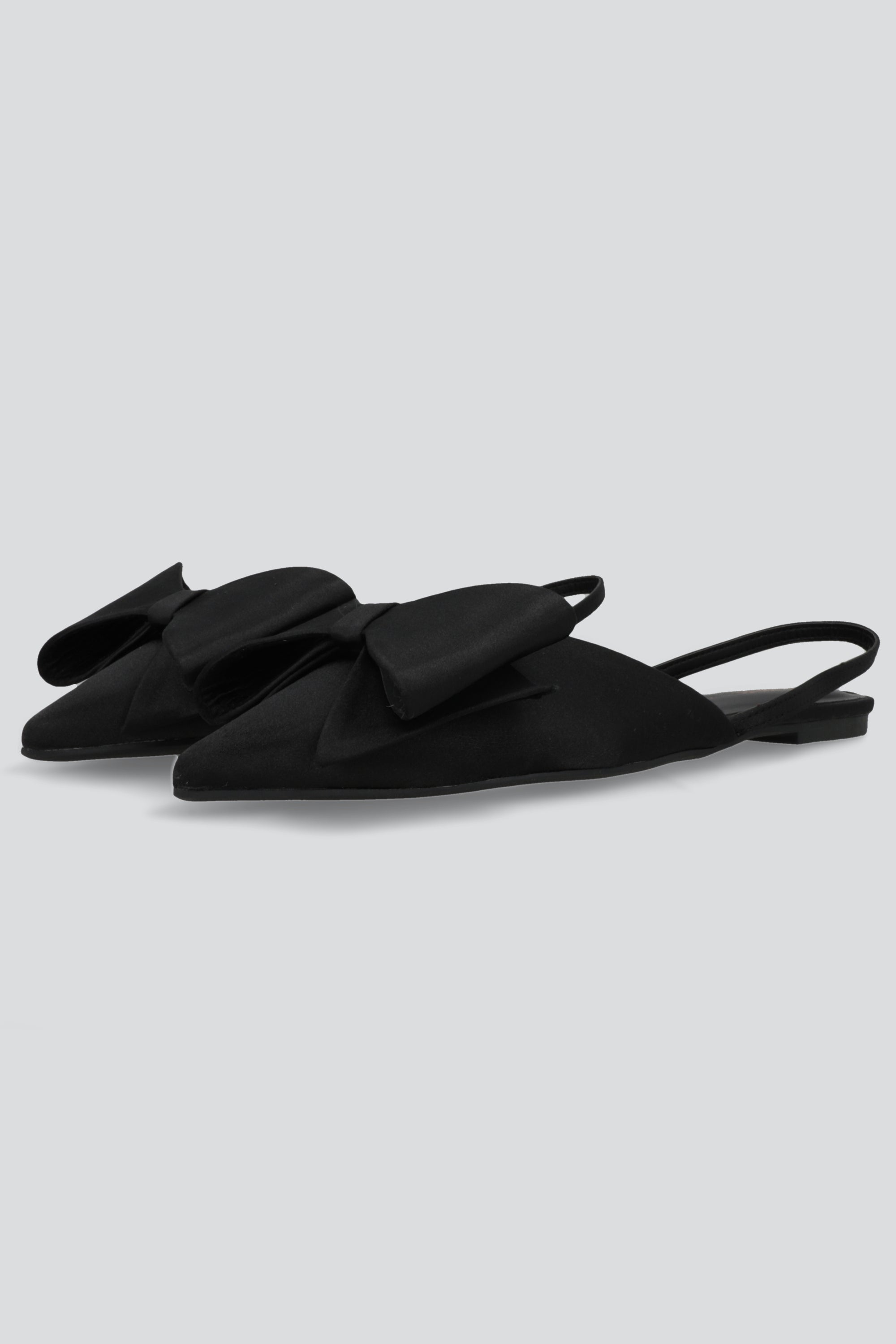 Flat puntal slingback moño satin NEGRO