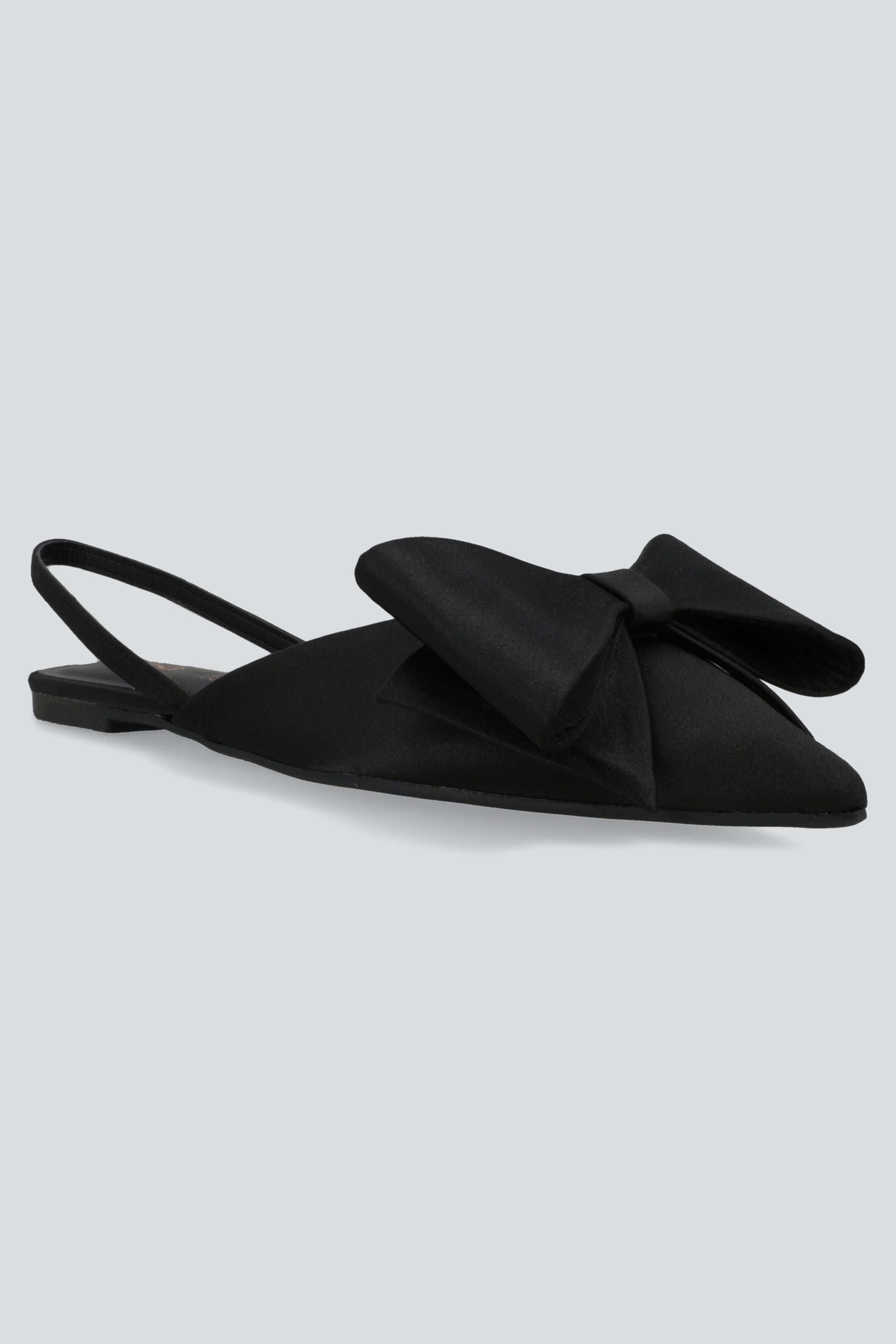 Flat puntal slingback moño satin NEGRO