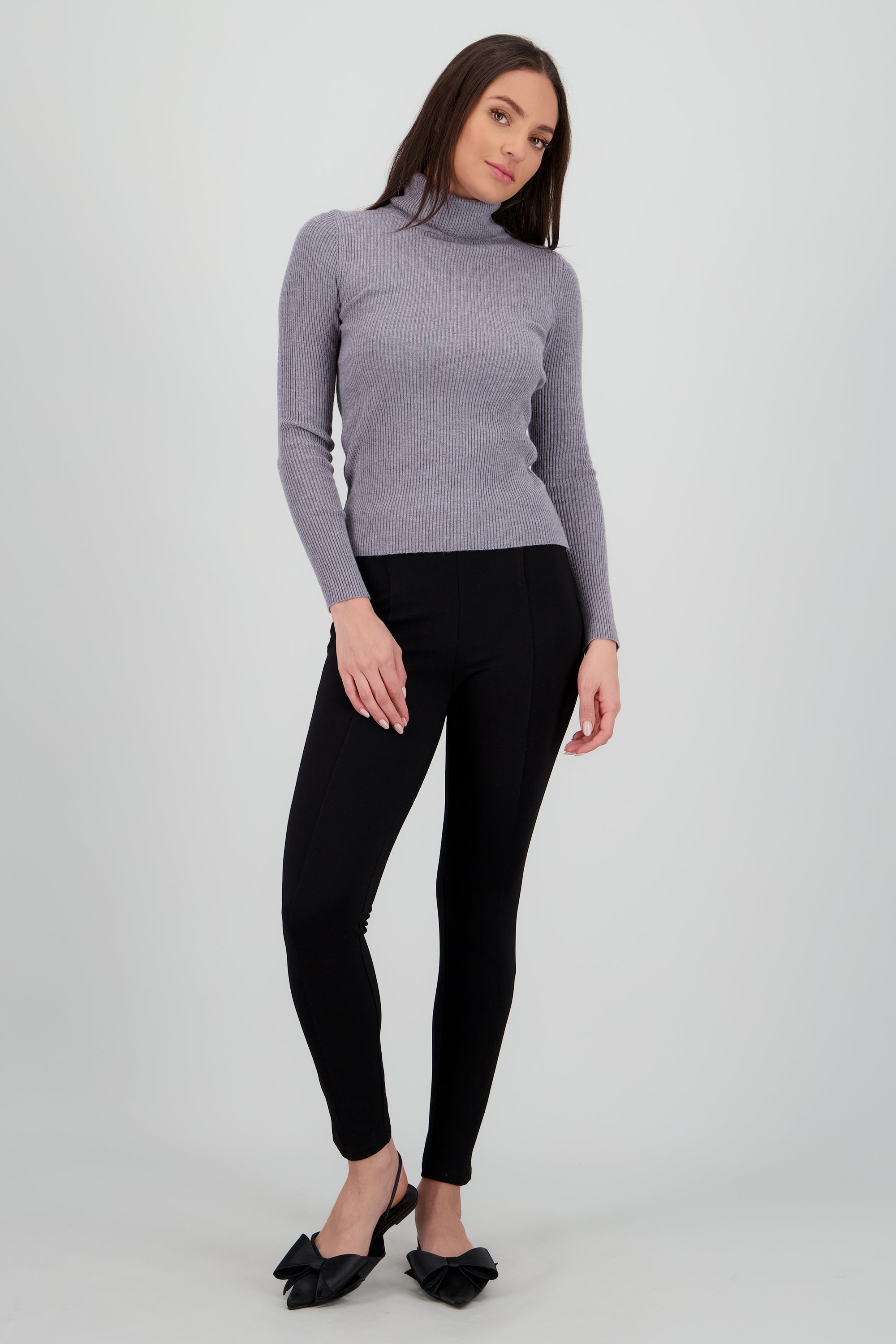 Flat puntal slingback moño satin NEGRO