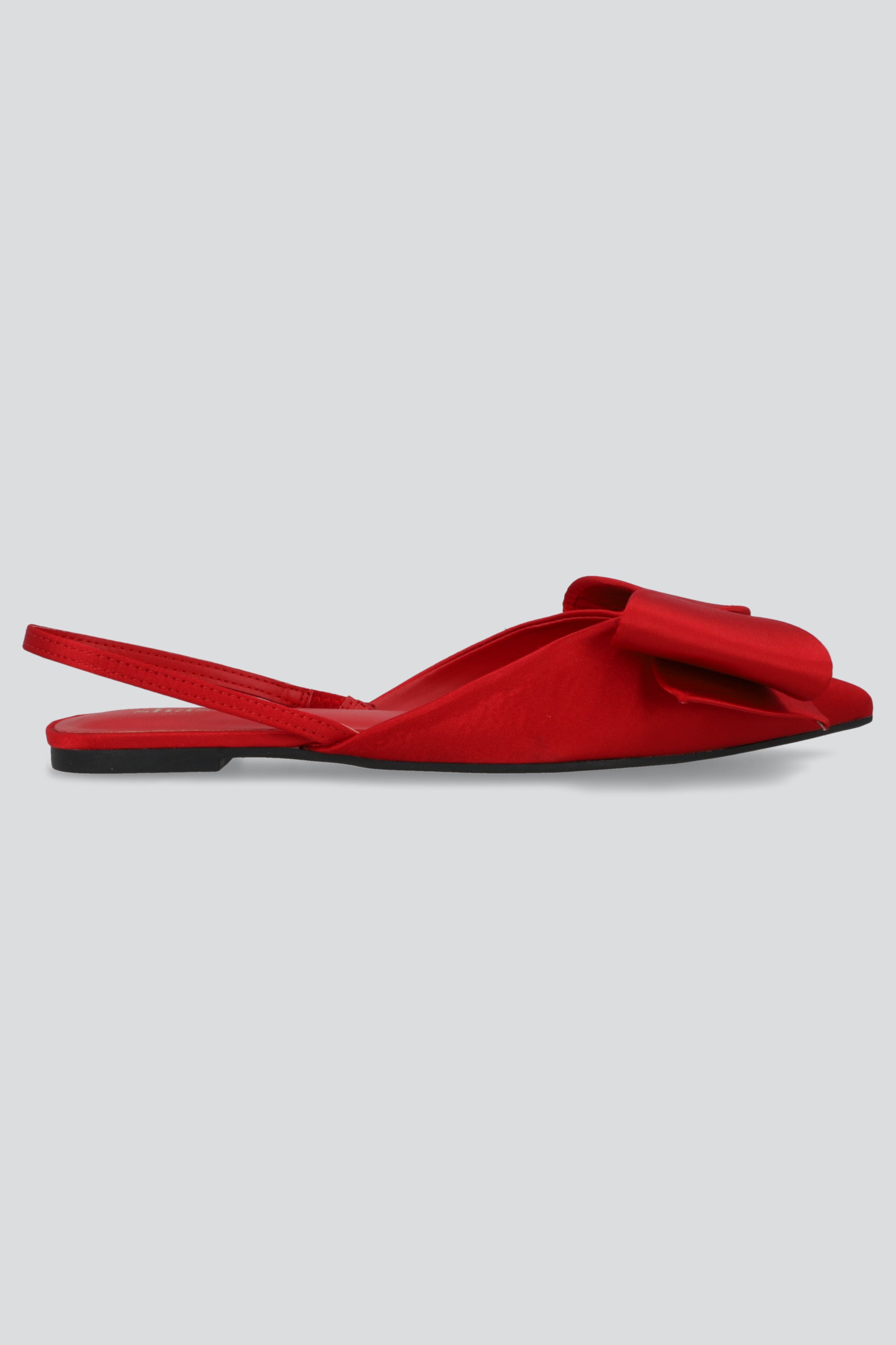 Flat puntal slingback moño satin ROJO