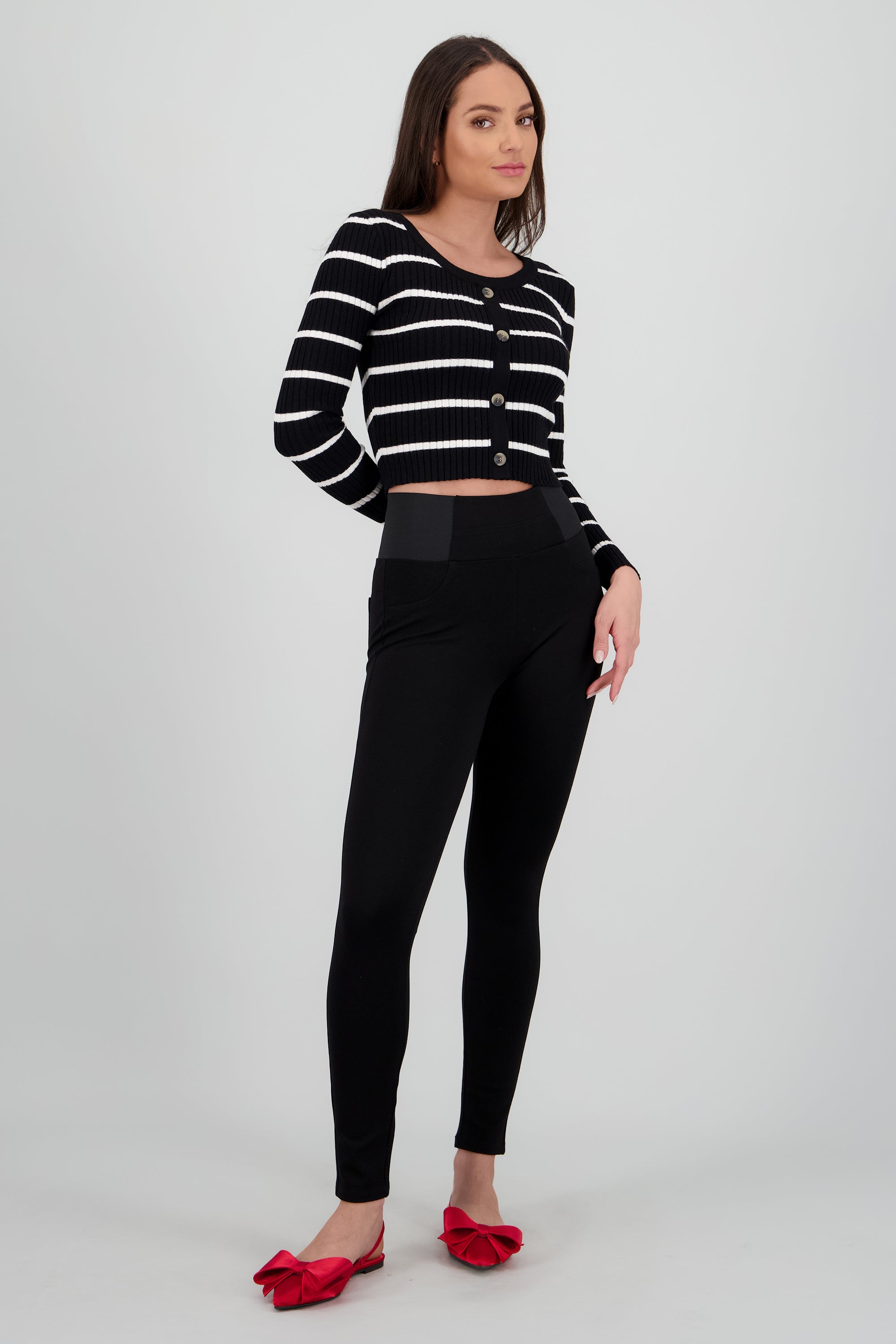 Flat puntal slingback moño satin ROJO