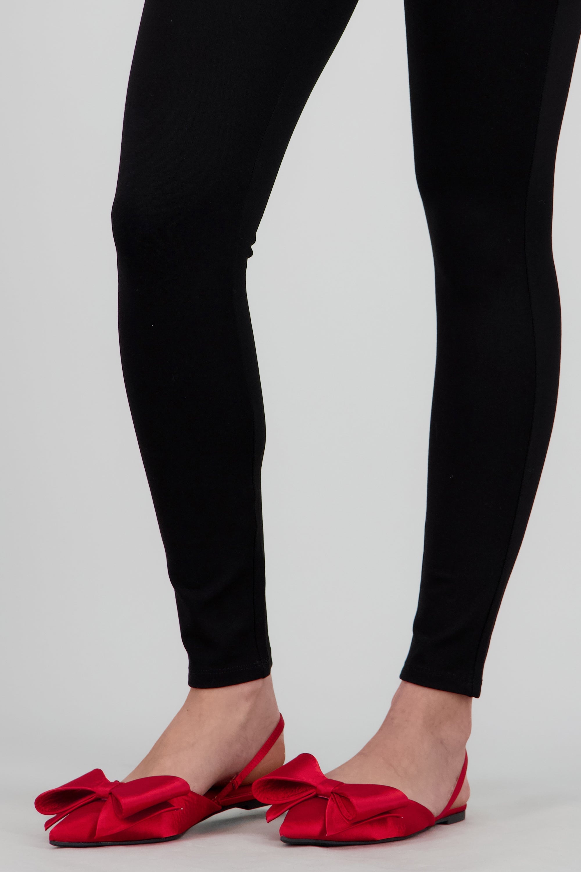 Flat puntal slingback moño satin ROJO