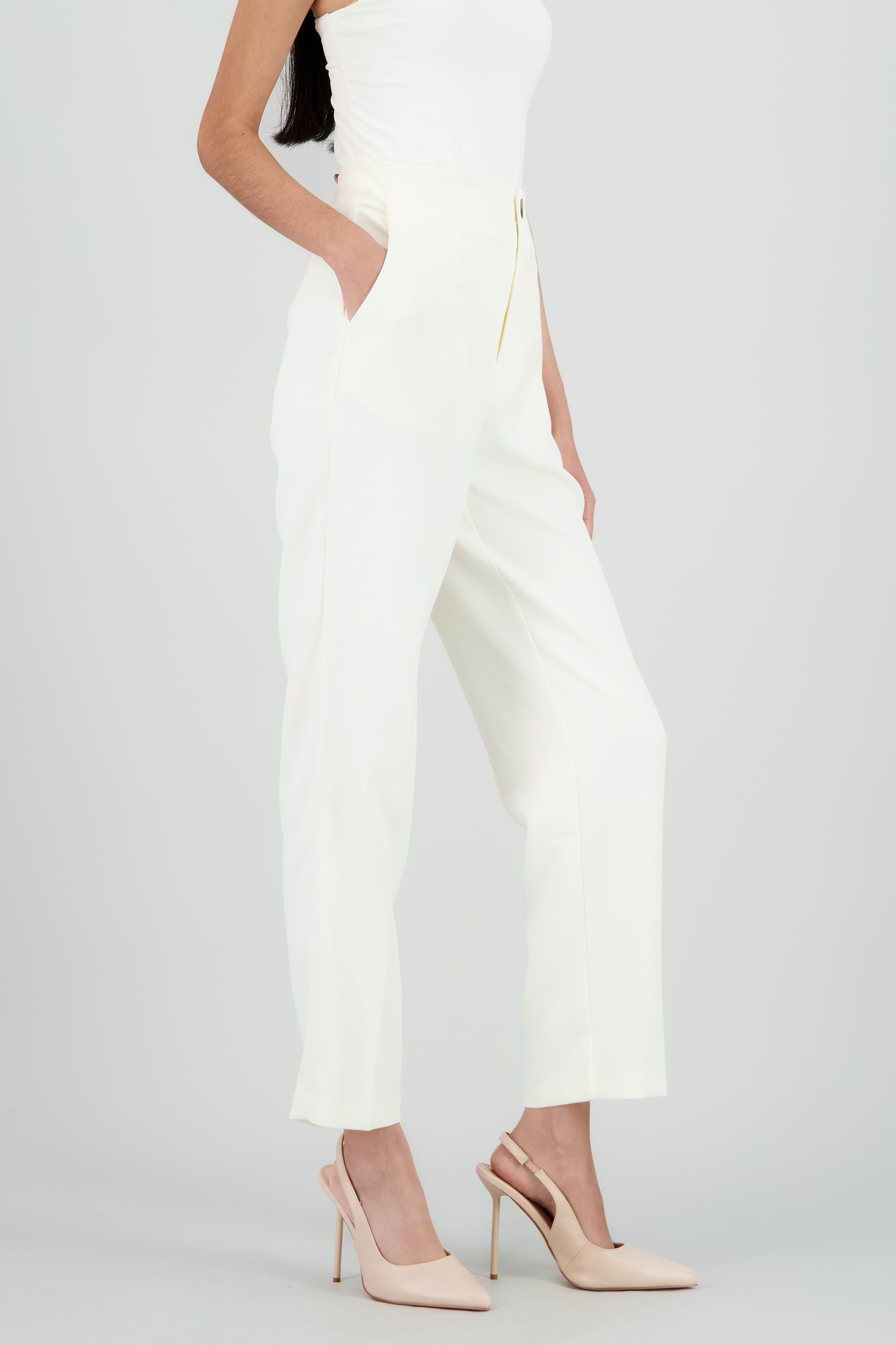 Pantalon sin pretina HUESO