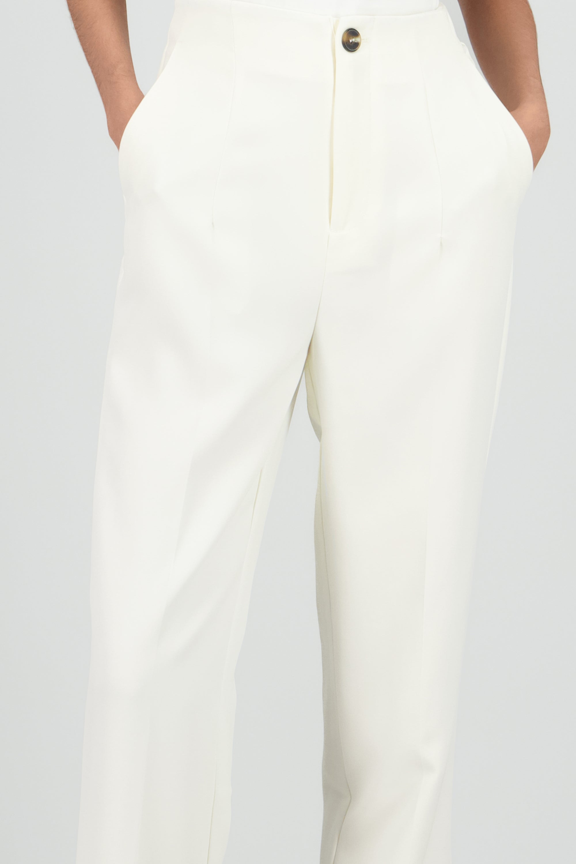 Pantalon sin pretina HUESO