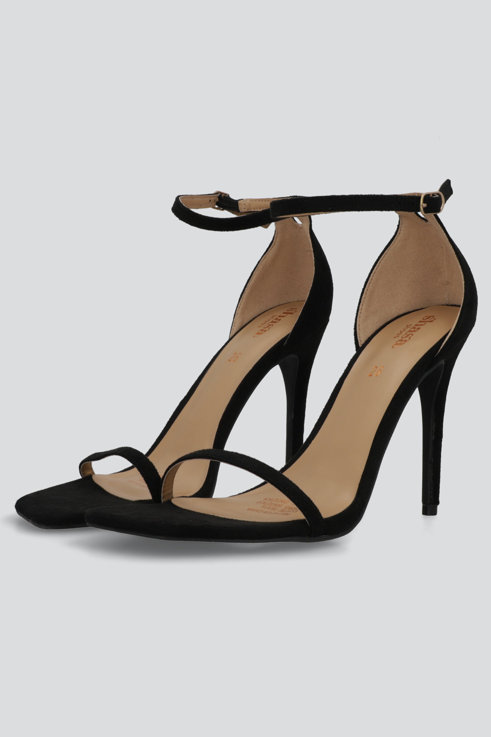 Tacon punta rebanada tiras delgadas NEGRO