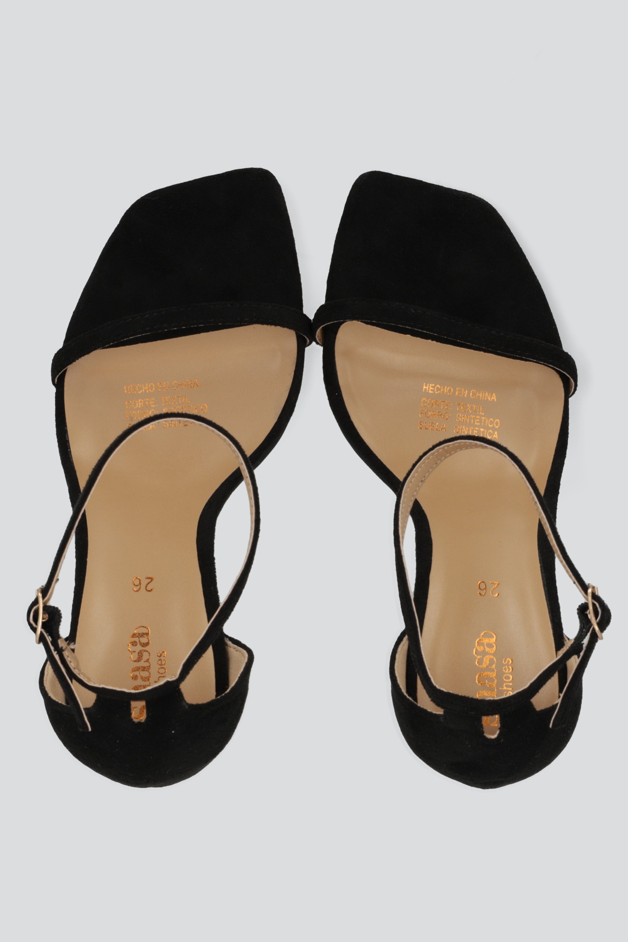 Tacon punta rebanada tiras delgadas NEGRO