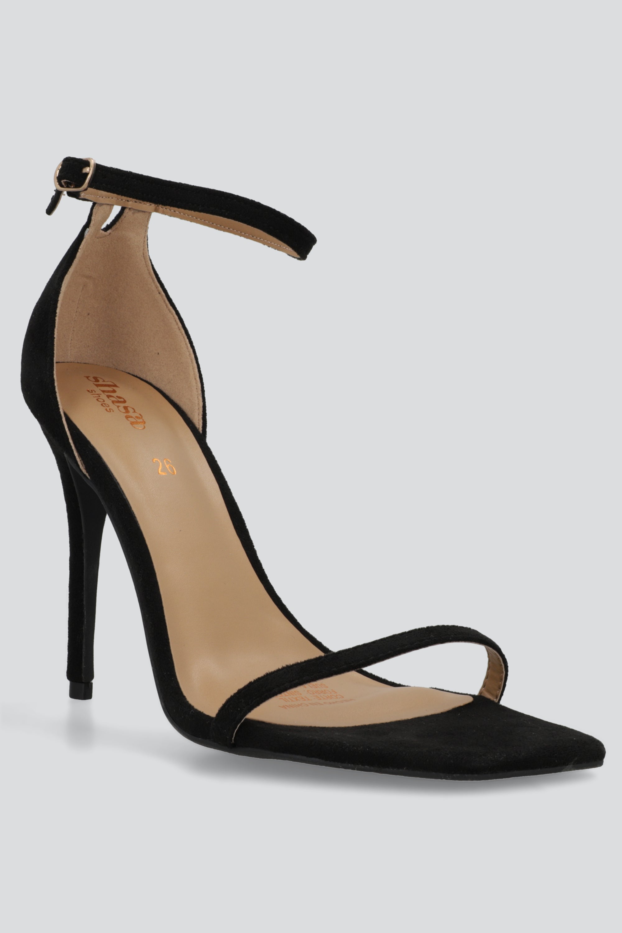 Tacon punta rebanada tiras delgadas NEGRO