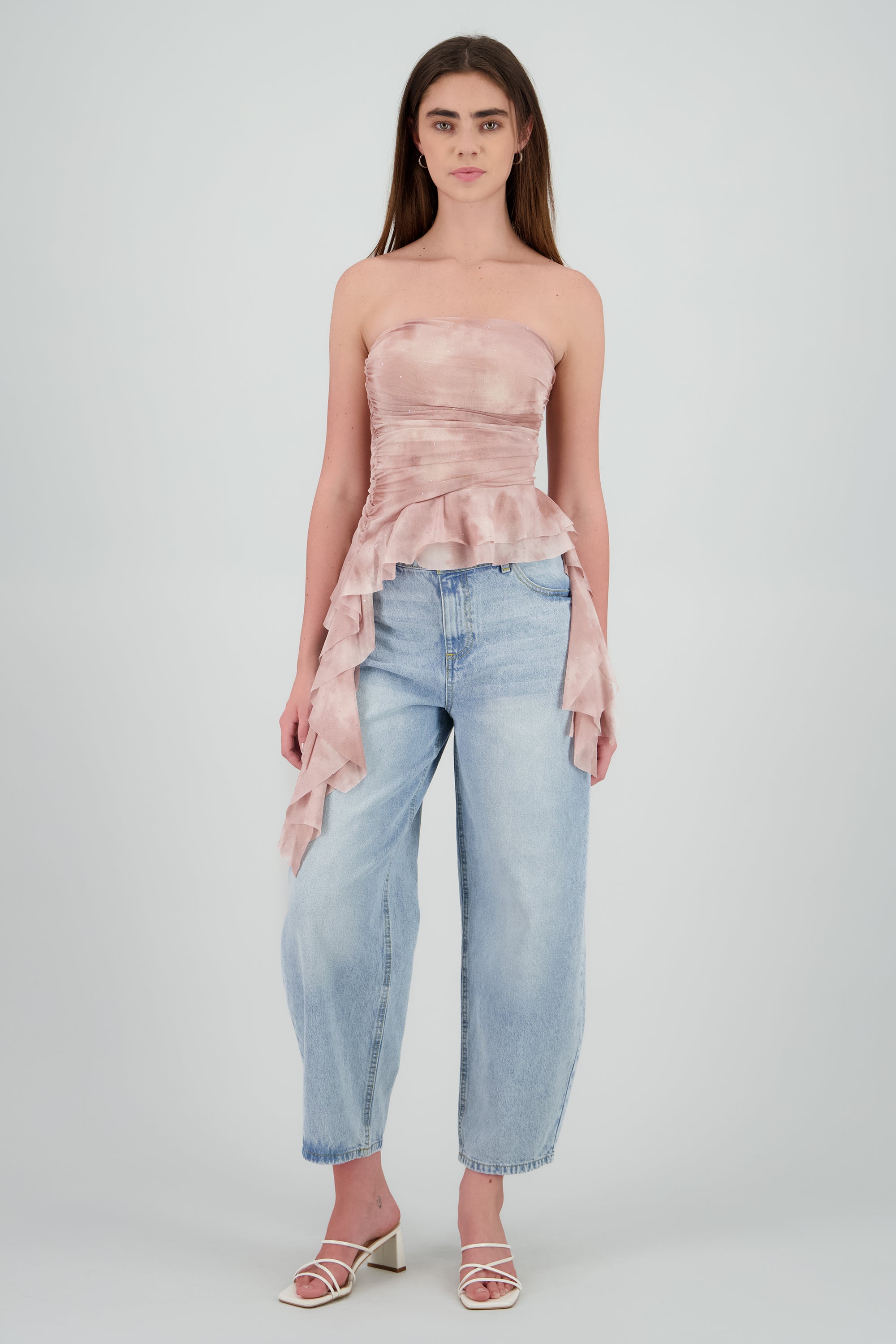 Top degradado de mesh con brillos ROSA COMBO