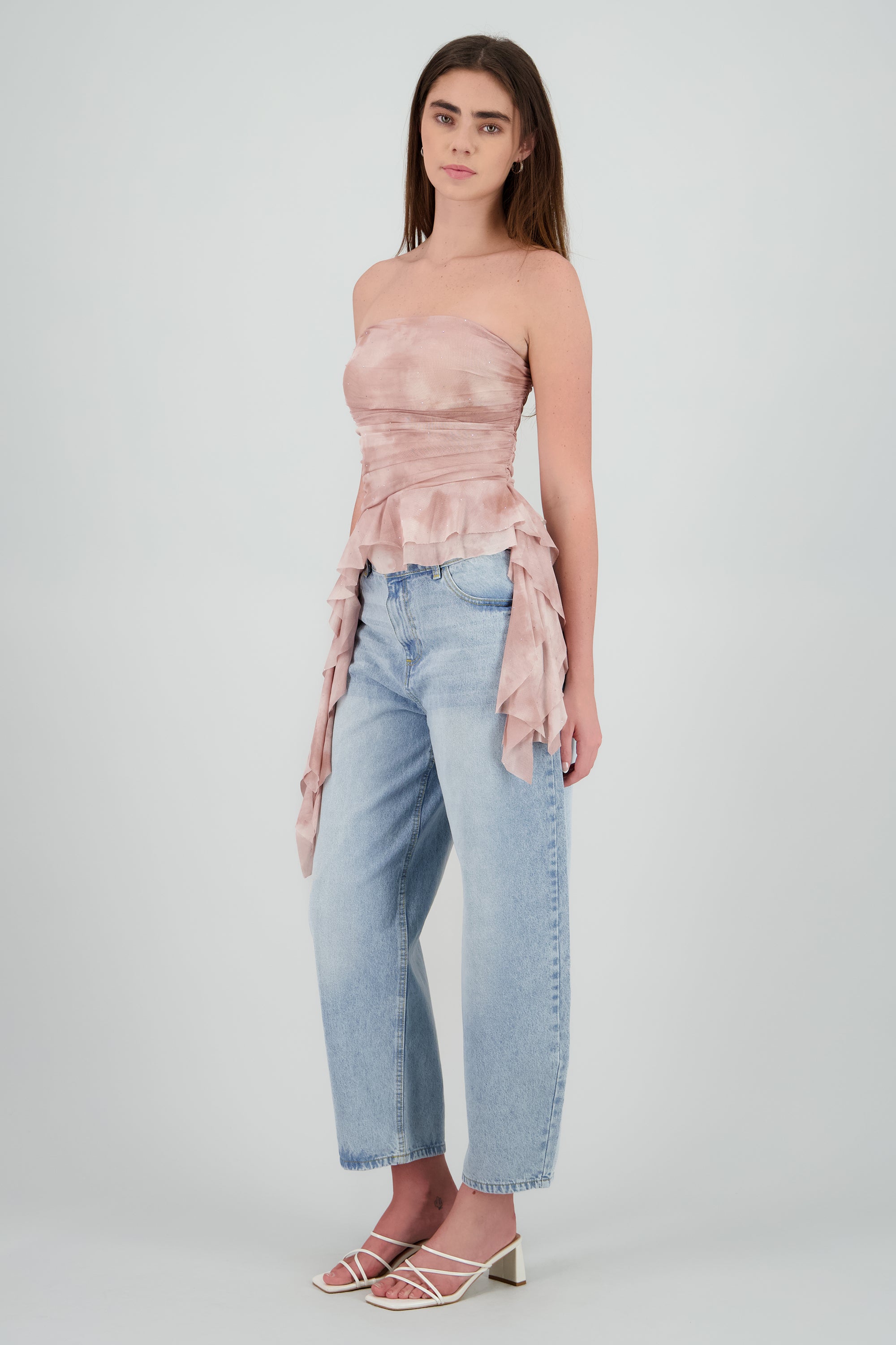 Top degradado de mesh con brillos ROSA COMBO