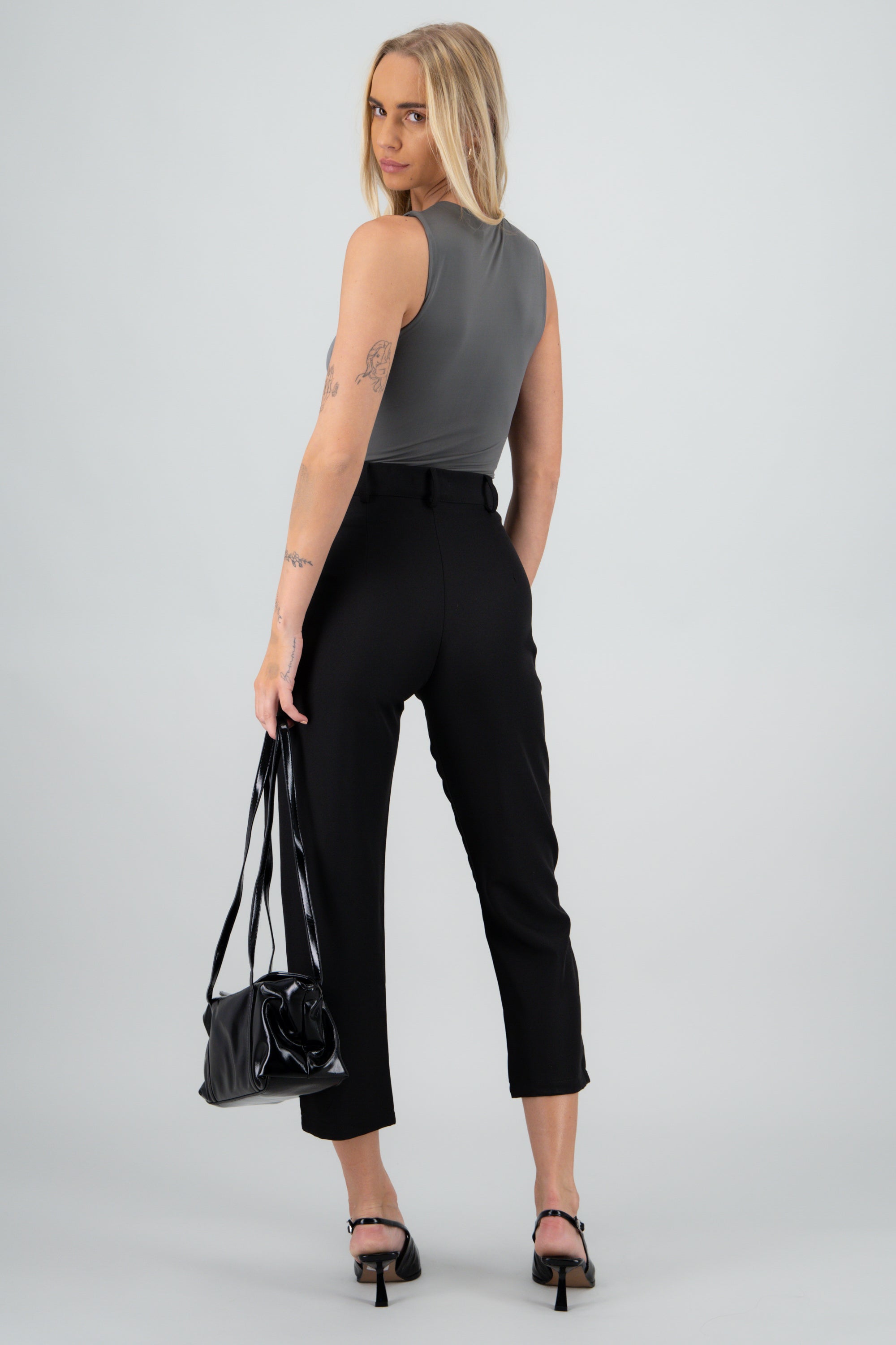Top drapeado escote cruzado GRIS OBSCURO
