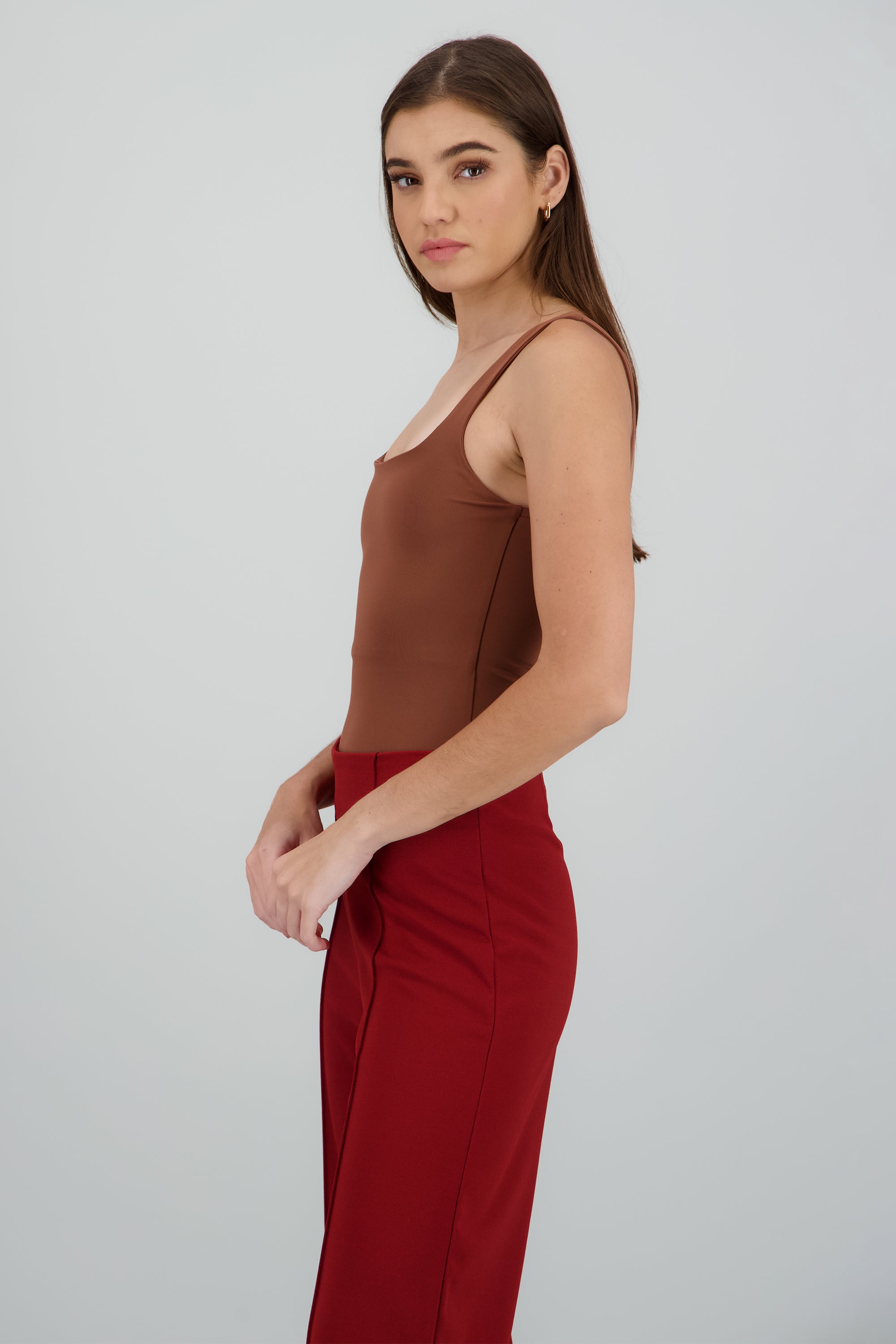 Bodysuit liso de tirantes CHOCOLATE