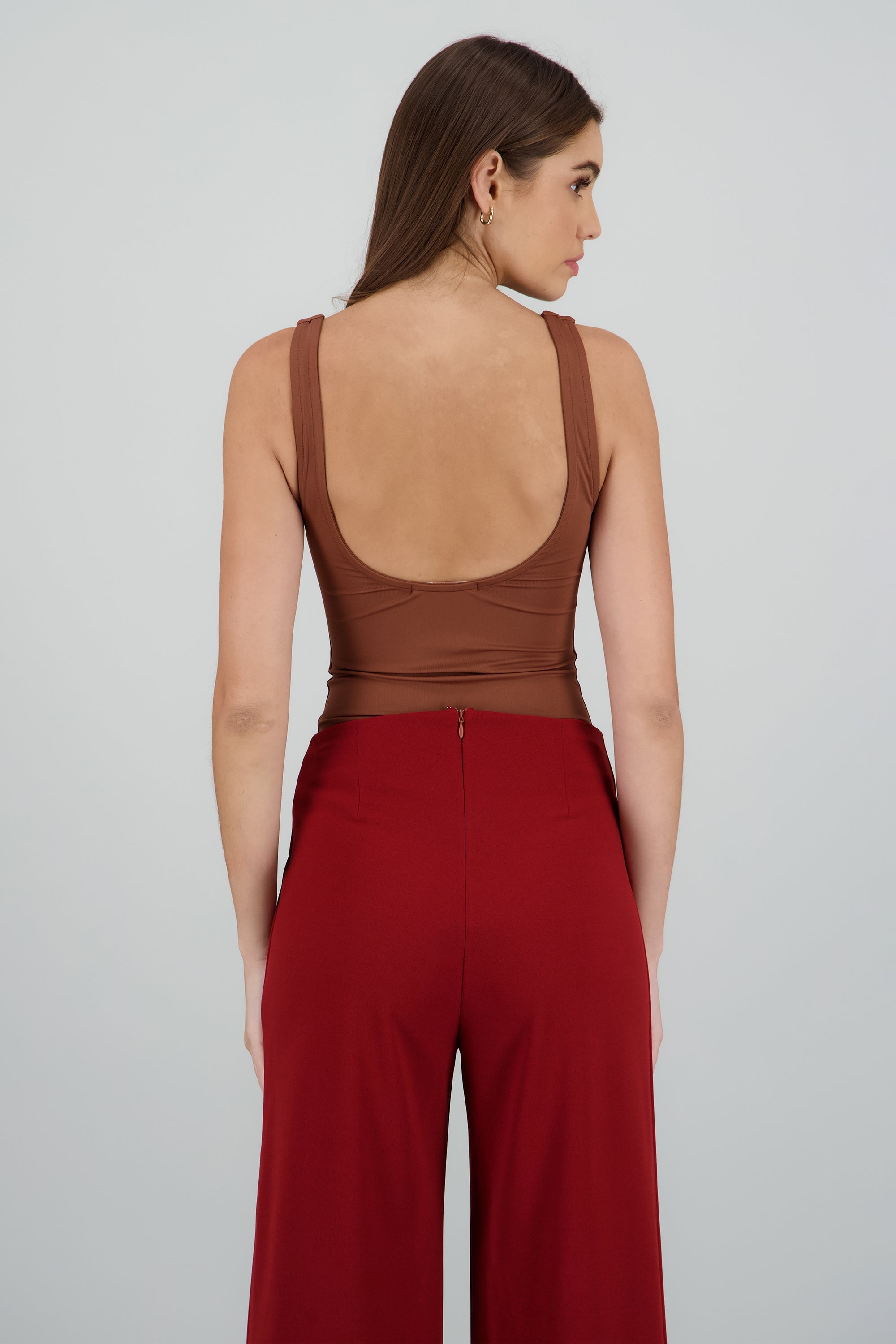 Bodysuit liso de tirantes CHOCOLATE