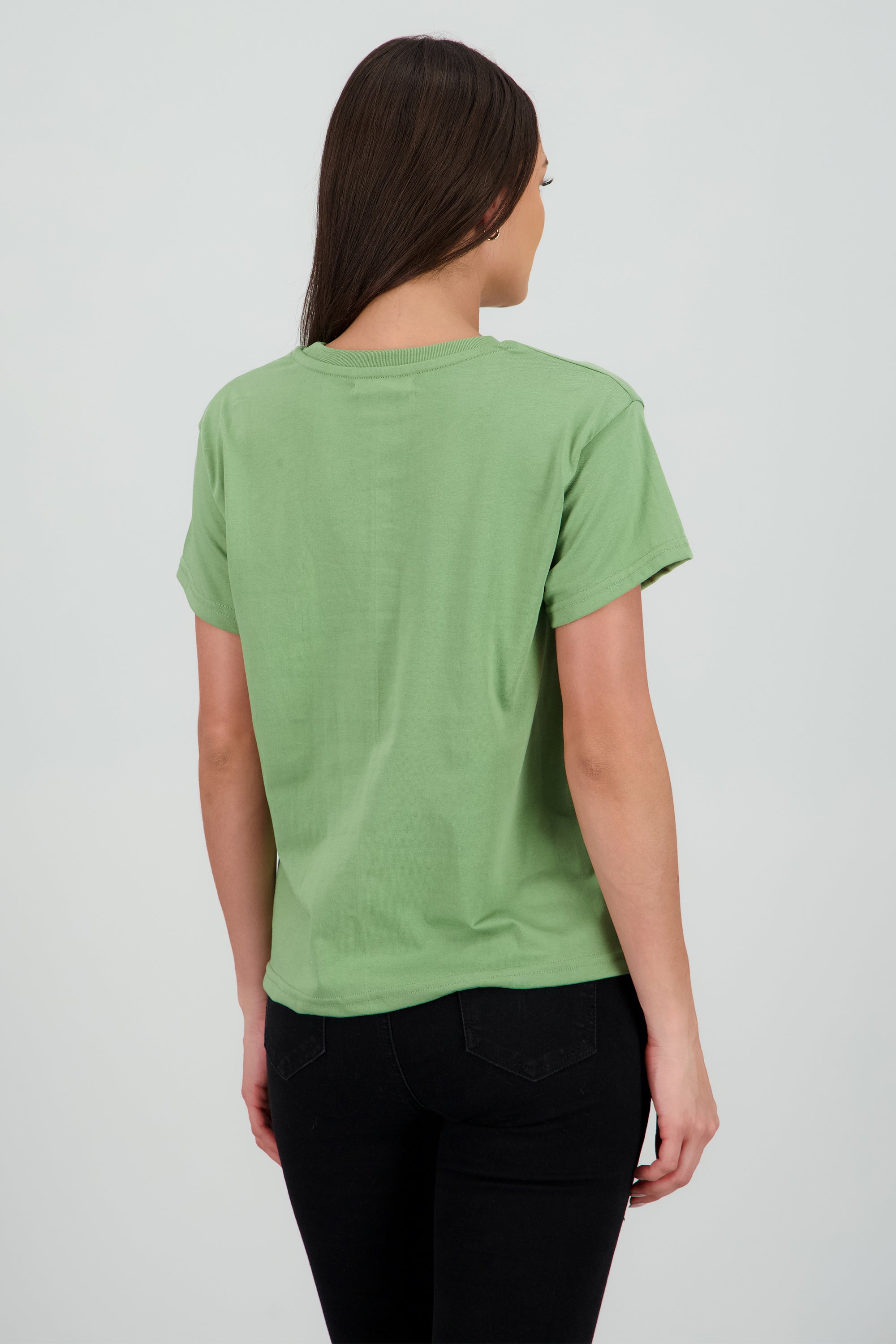 Playera manga corta estampado capibara VERDE