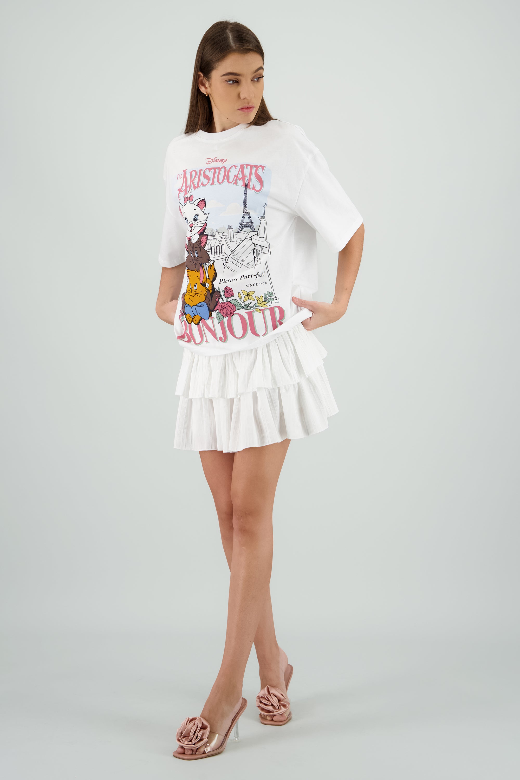 Playera aristogatos Bonjour BLANCO